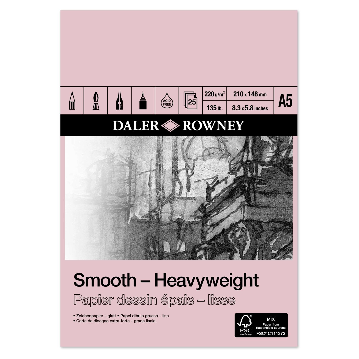 Daler Rowney Smooth Heavyweight A5 Drawing Pad