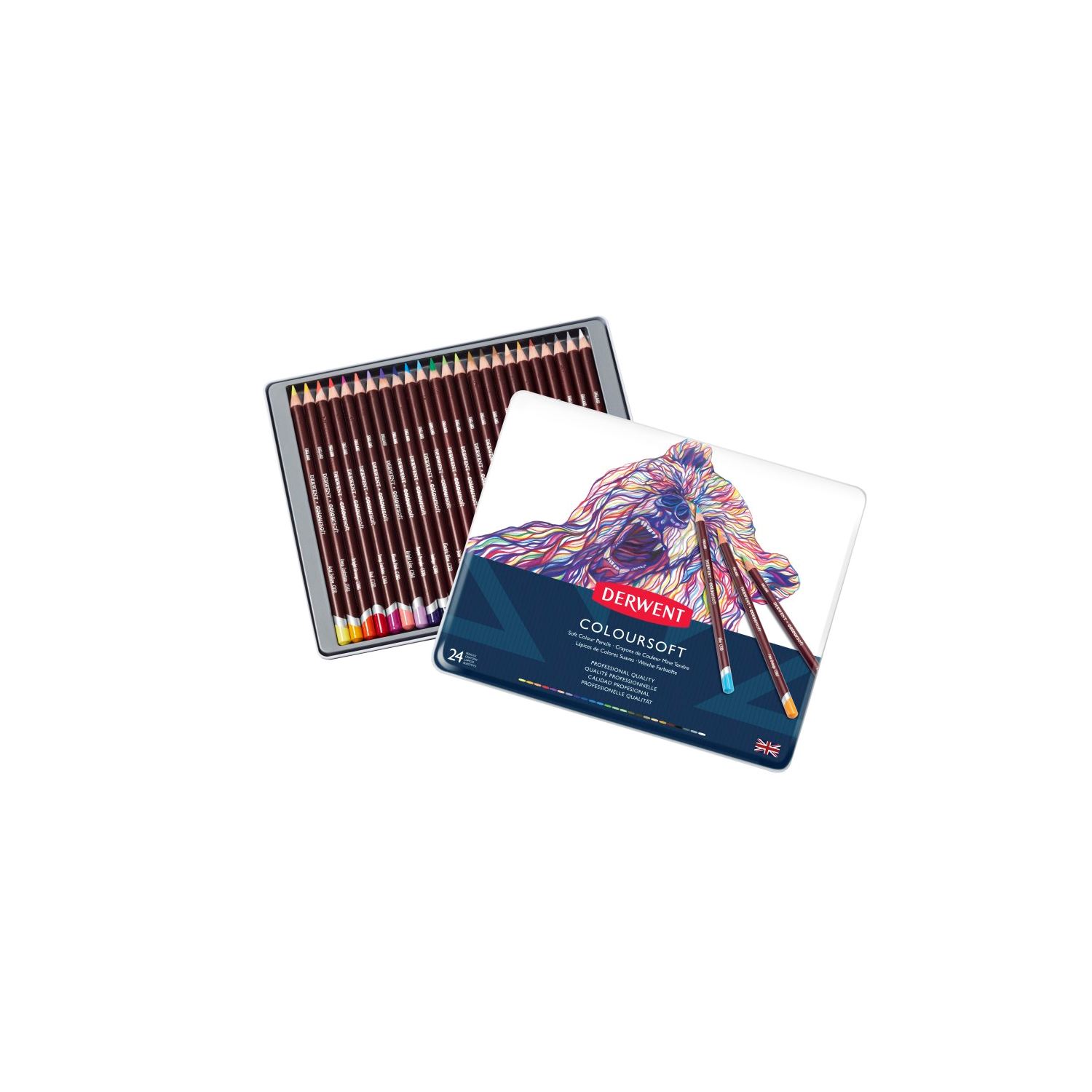 Derwent Coloursoft: набор цветных карандашей, 24 цвета