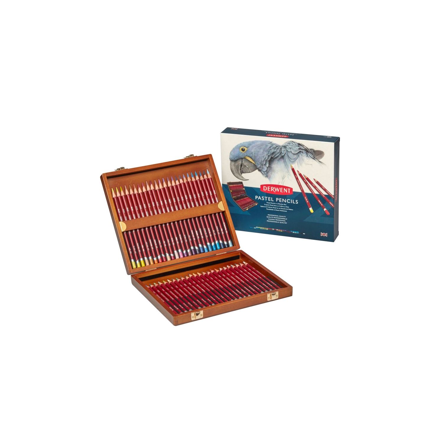 Derwent Pastel Pencils 48-Colour Wooden Set