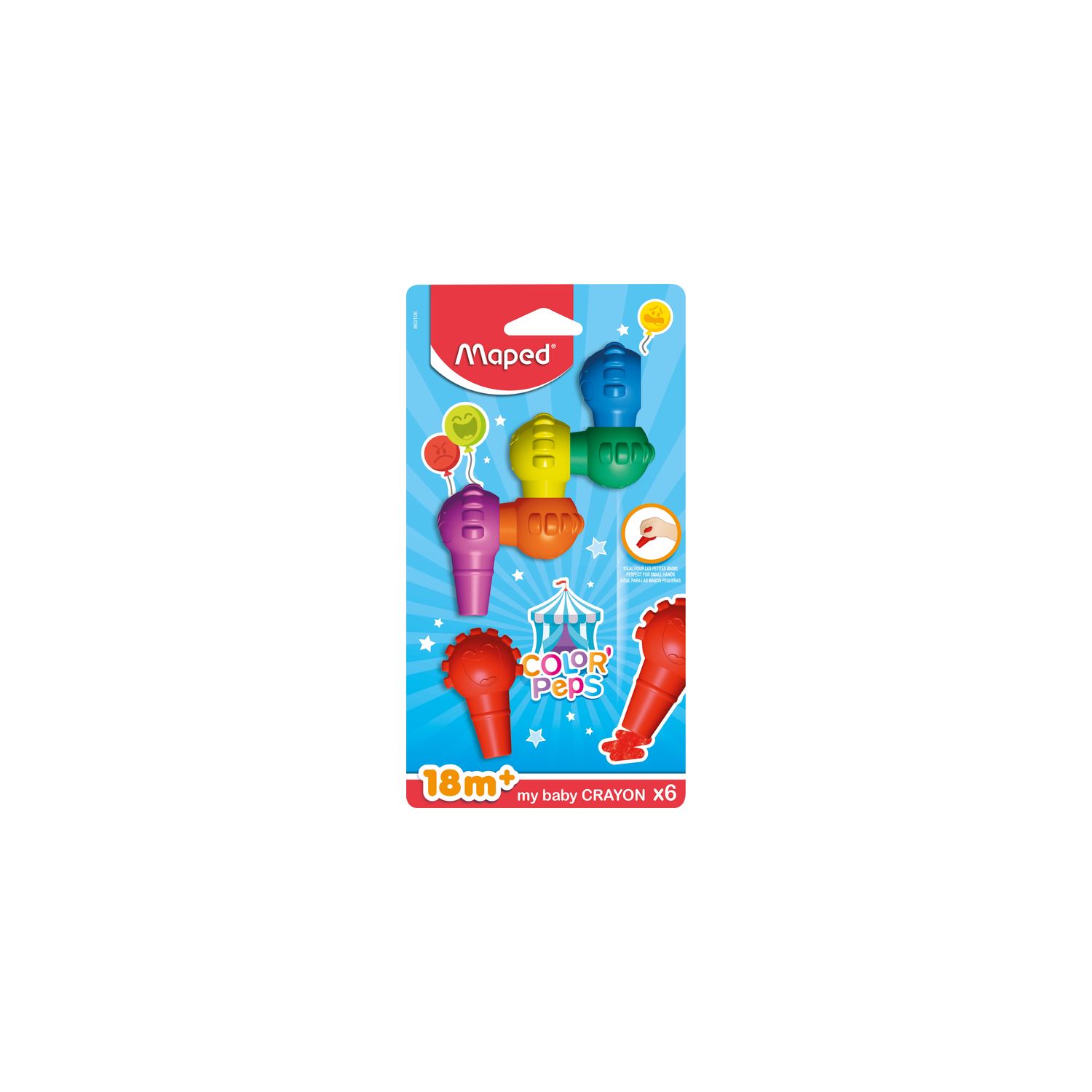 Maped Color'Peps My Baby 6-Colour Wax Crayons