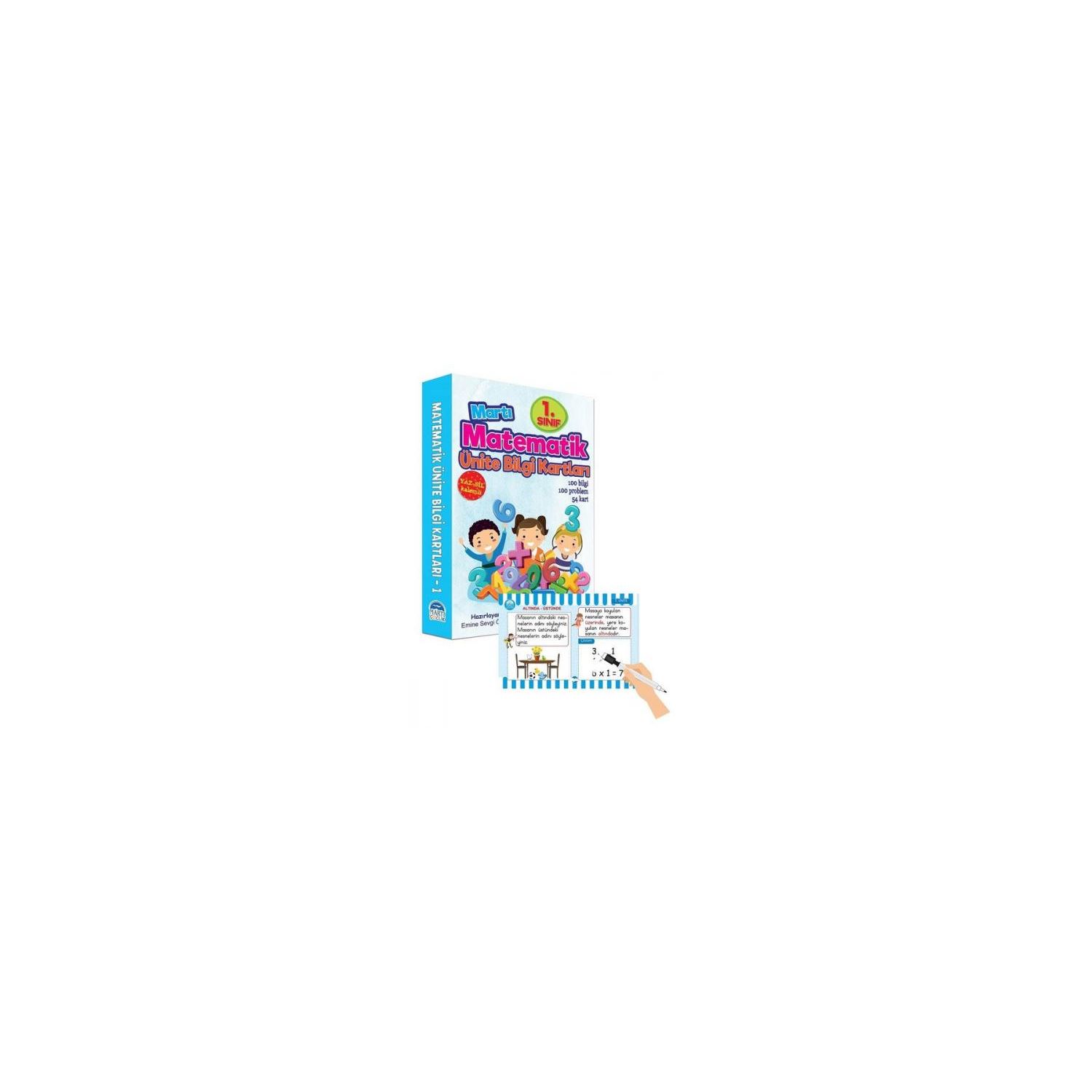 Martı Yayınları Grade 1 Mathematics Unit Cards with Write-and-Wipe Pen