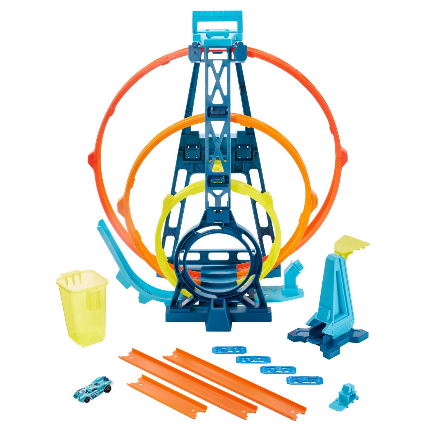 Hot Wheels Track Builder Üçlü Çember Aksiyonu Seti