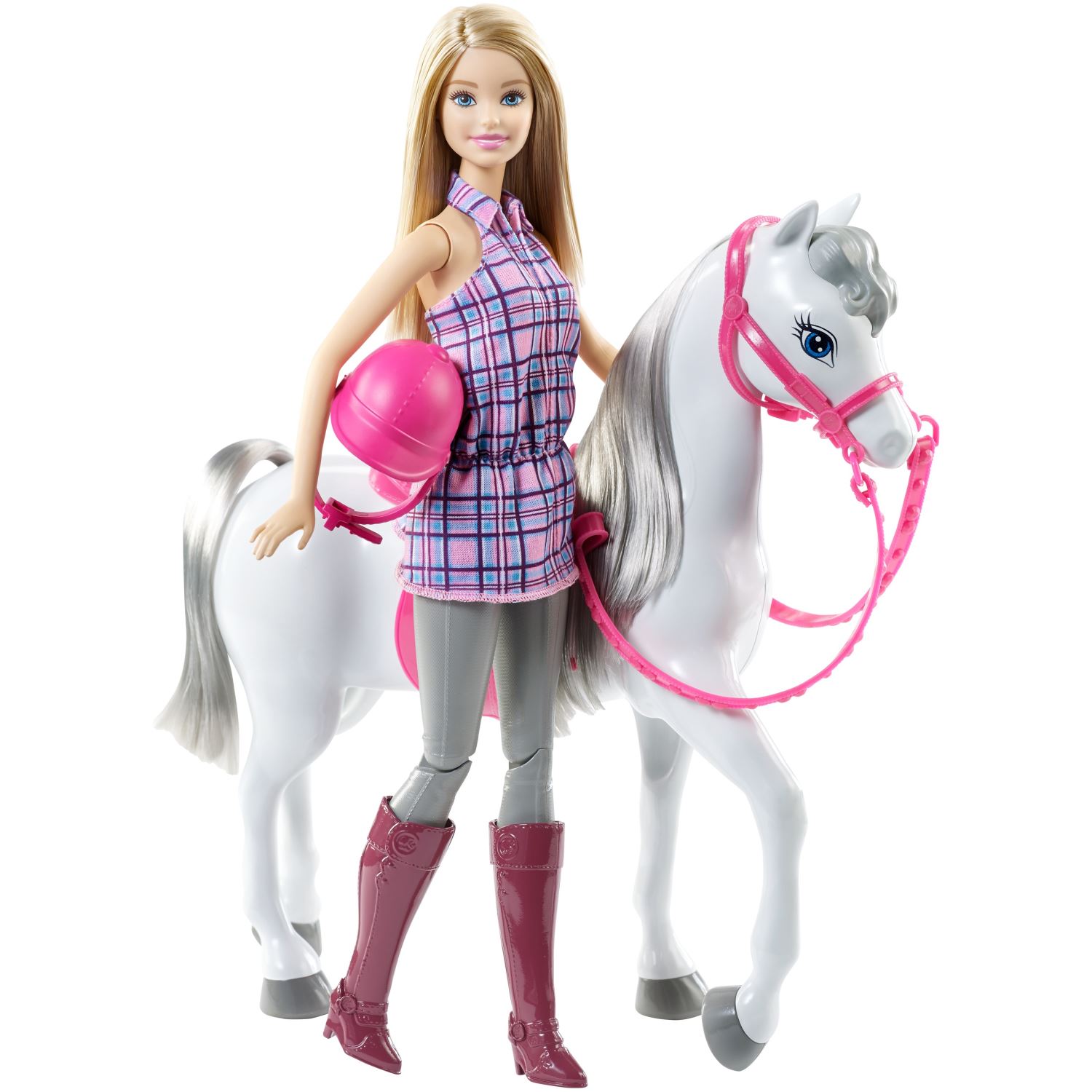Barbie Beyaz Atlı Bebek ve At Oyun Seti