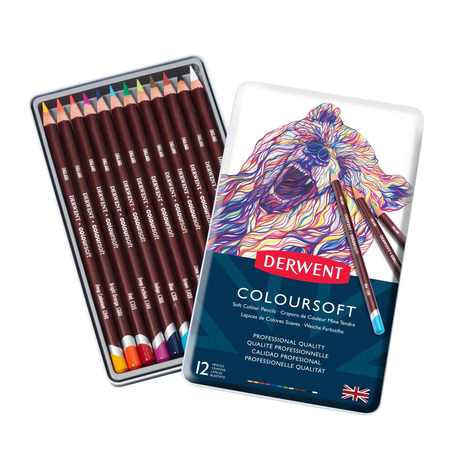 Derwent Coloursoft — набор цветных карандашей, 12 цветов