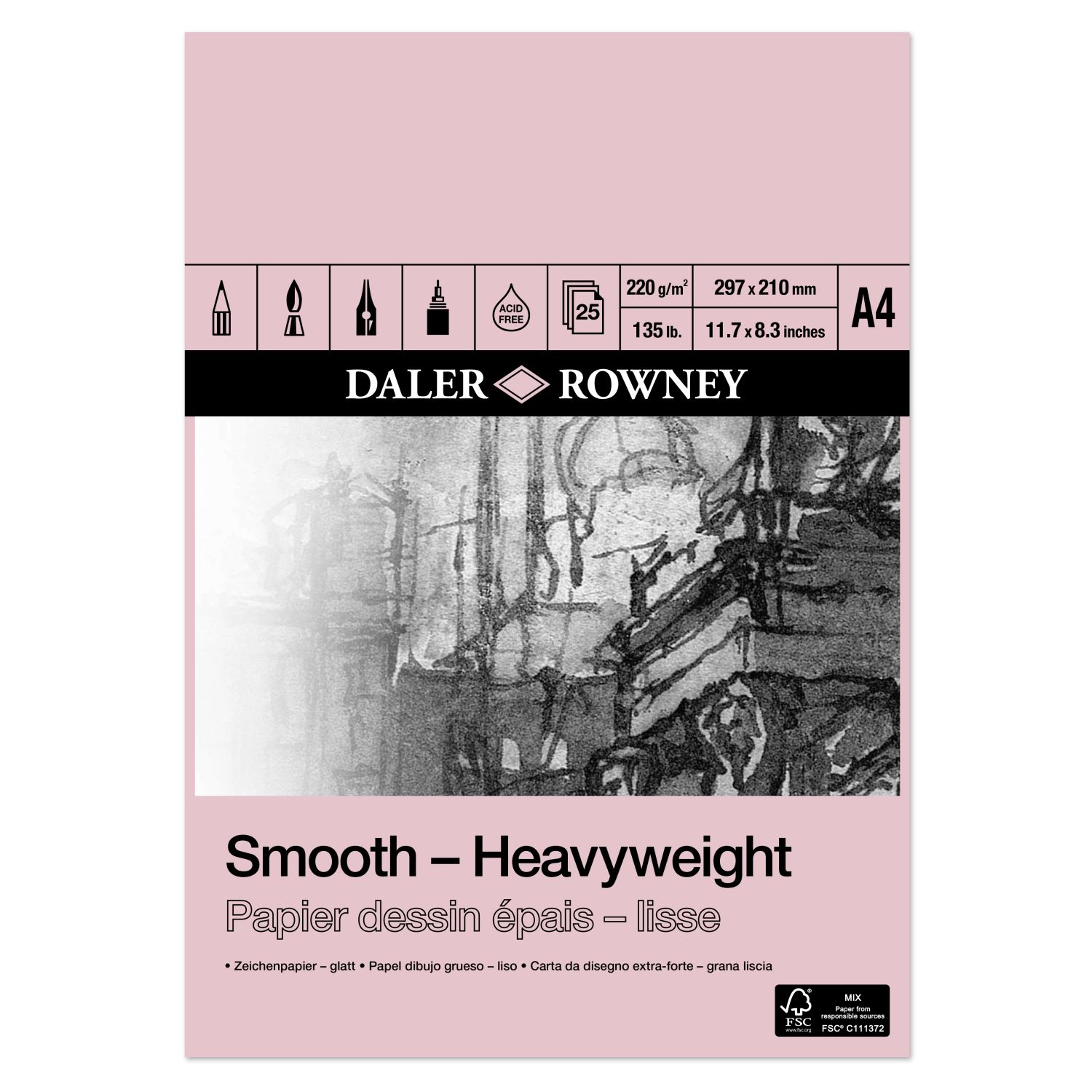 Daler Rowney Smooth Heavyweight A4 Drawing Pad