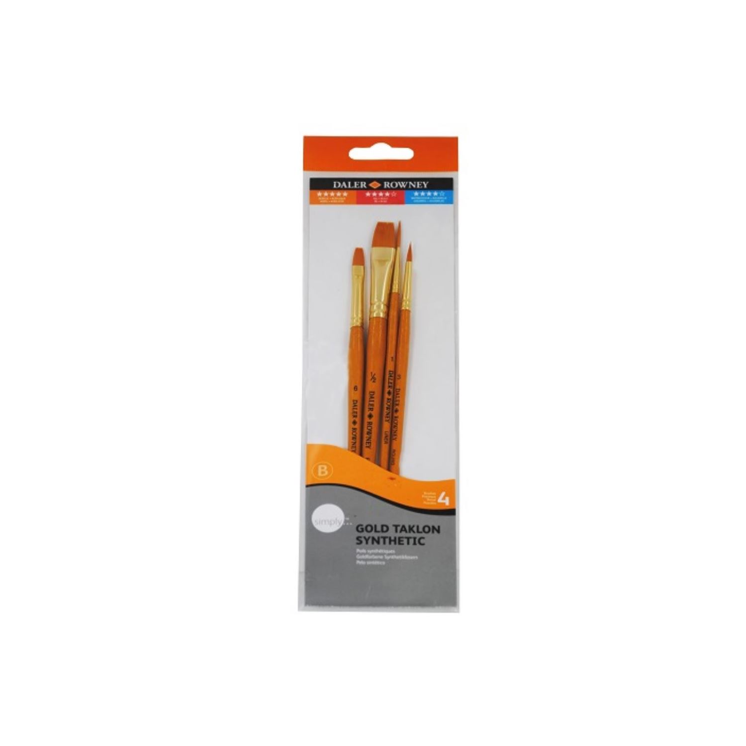 Daler Rowney Simply Gold Taklon Short Handle Brush Set 216920402