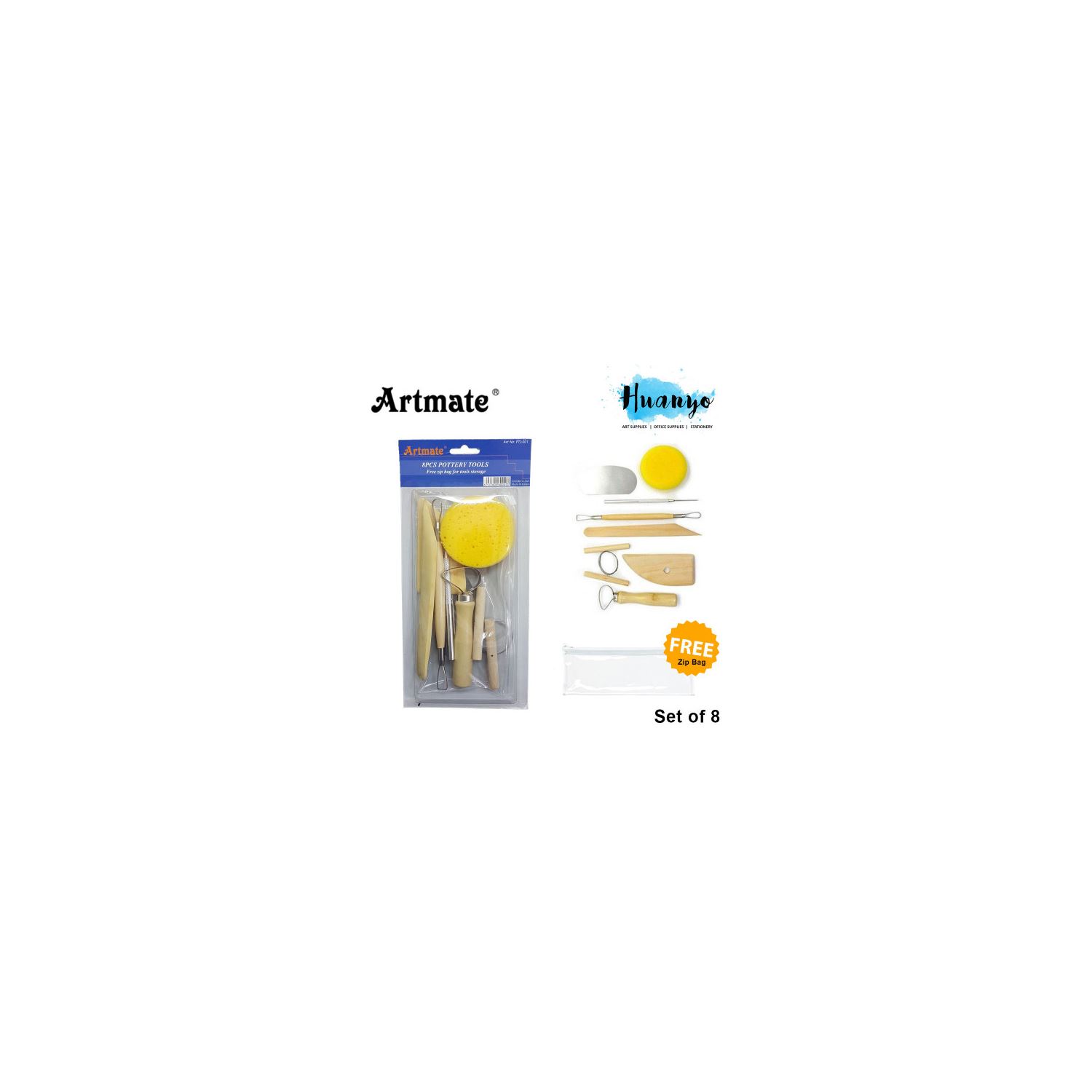 Artmate 8 Parça Seramik Şekillendirme Araçları Seti