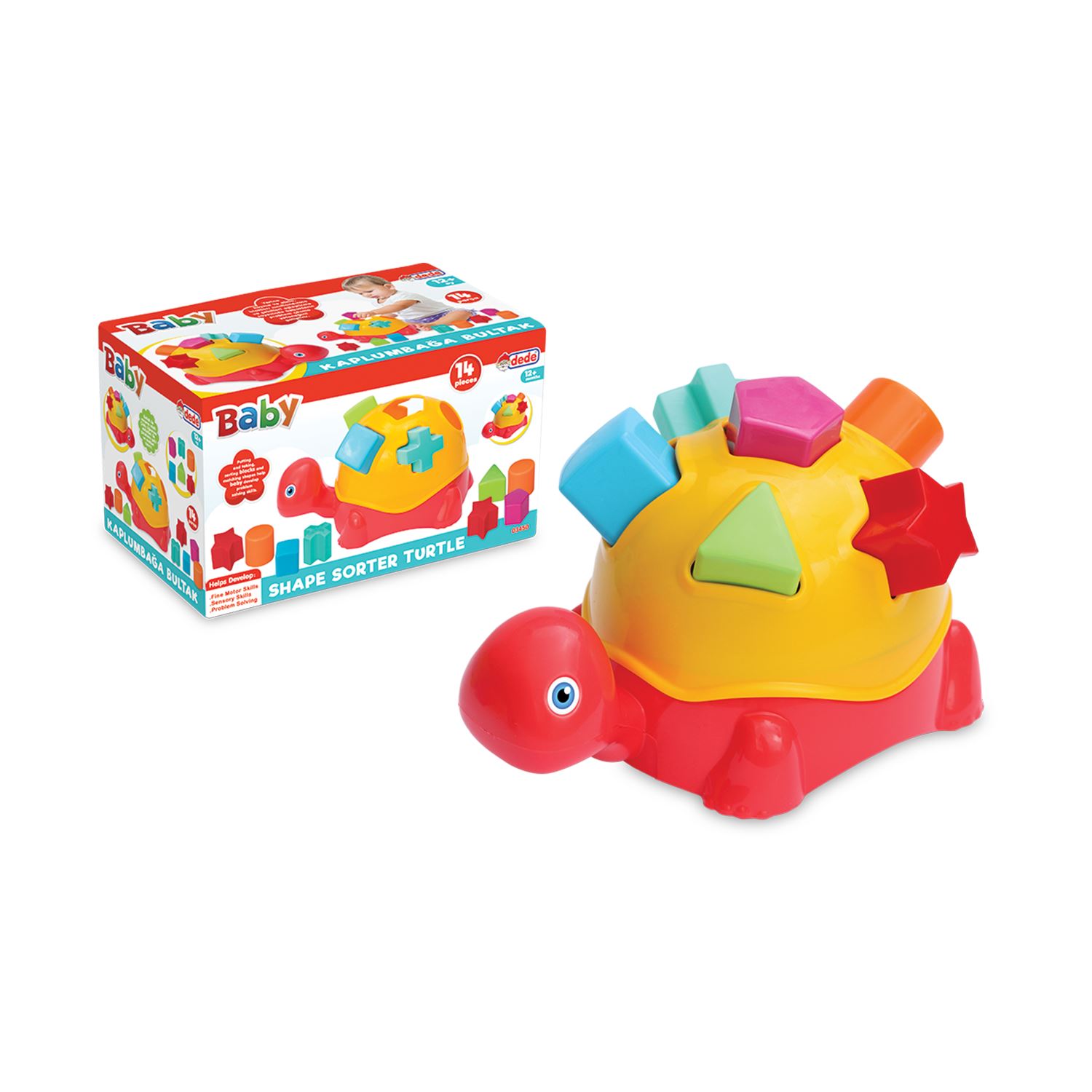 Dede 03450 Turtle Shape Sorter, 14 Pieces