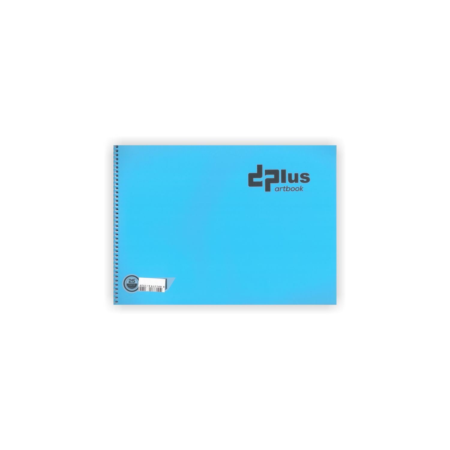 Dplus 25x35 Blue Wire-Bound Sketchbook with Plastic Cover