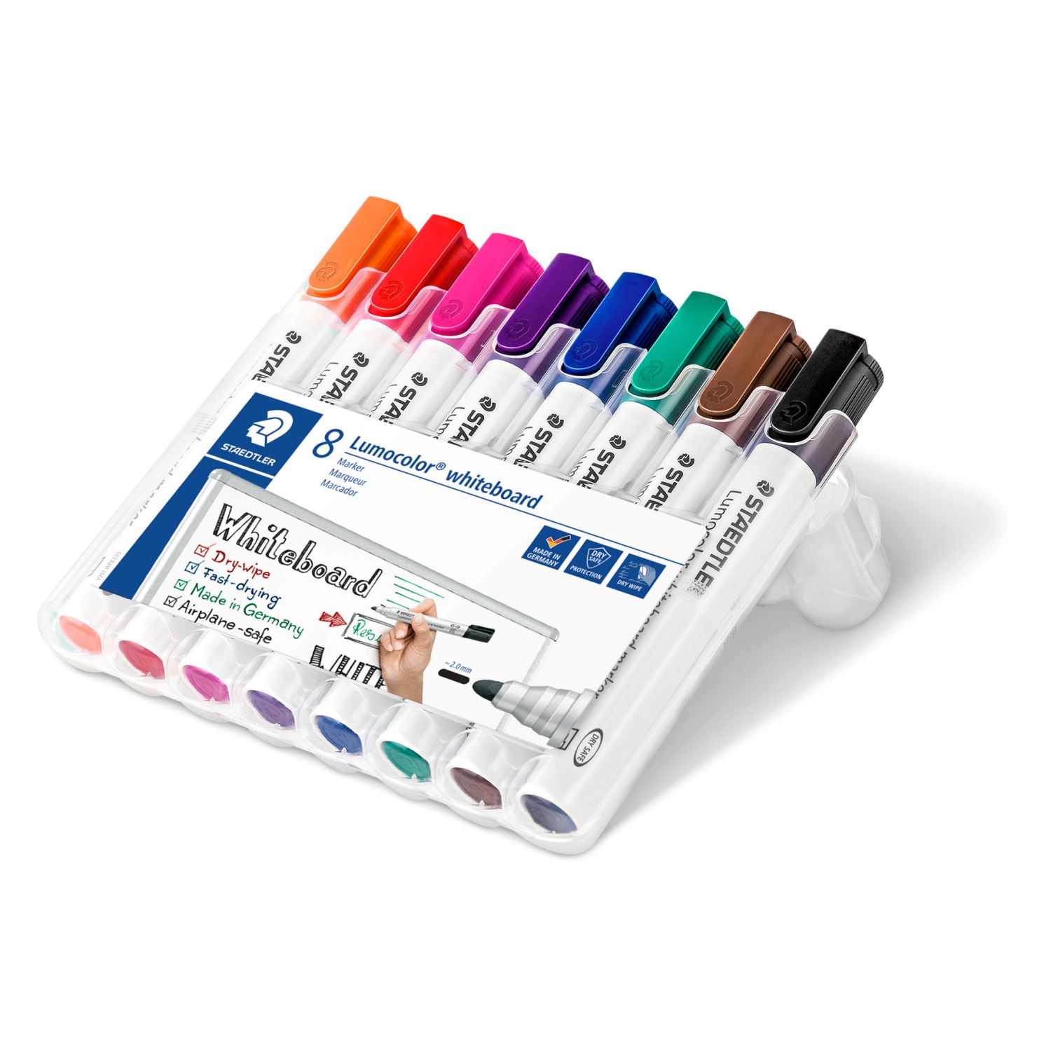 Staedtler Lumocolor 351 WP8 Whiteboard Marker Set, 8 Colours