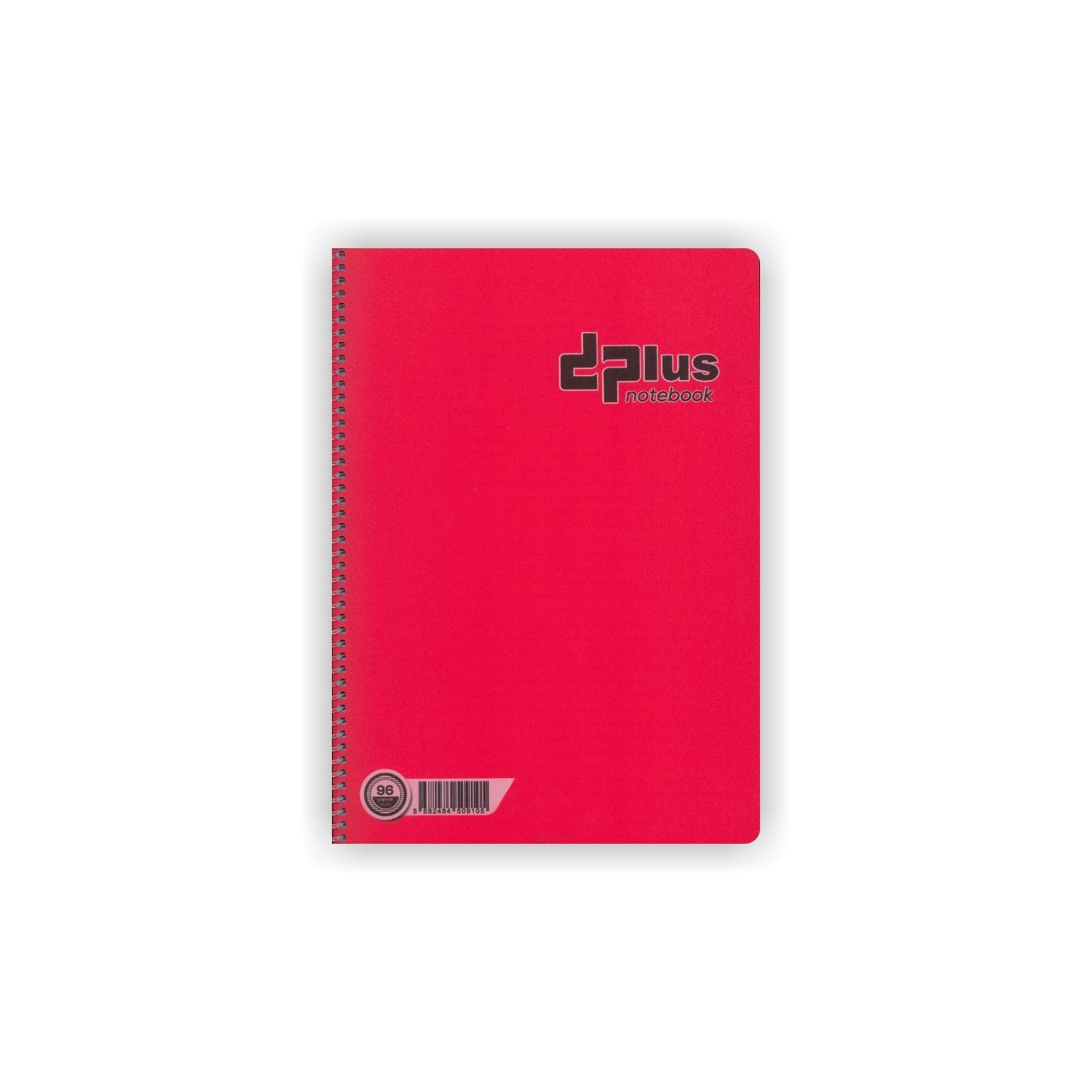 Dplus 98407P A4 Pink Lined Notebook, 80 Sheets