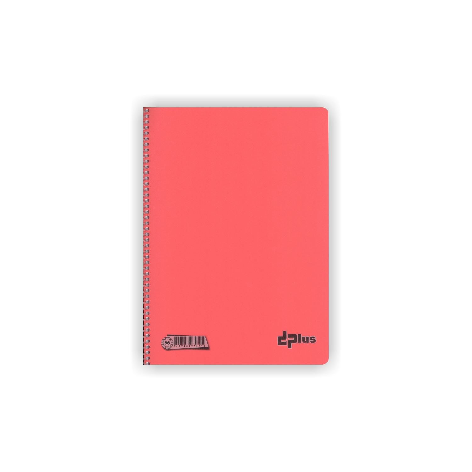 Dplus A4 Red Grid Notebook, Plastic Cover, Spiral Bound, 96 Sheets