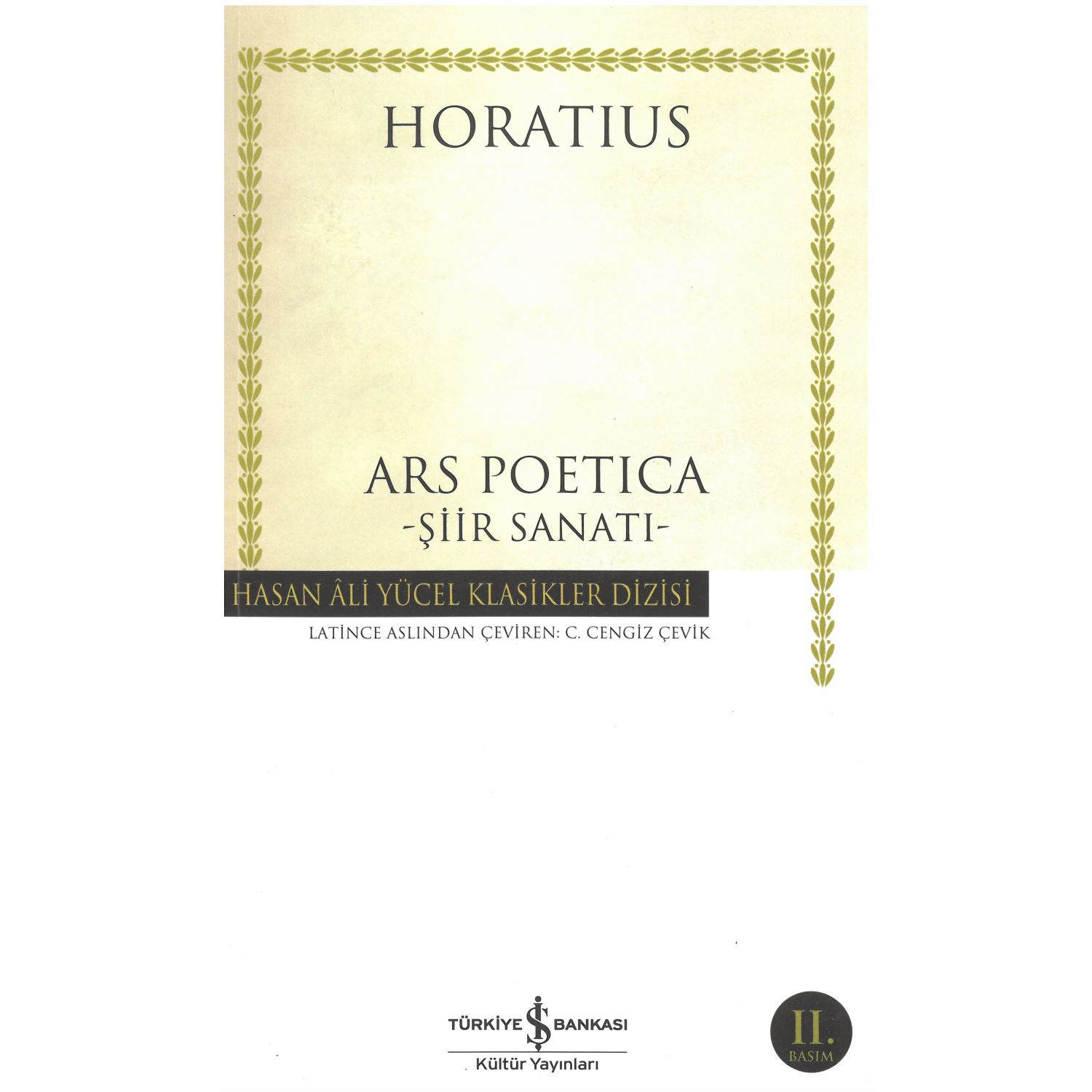 İş Bankası Kültür Yayınları Ars Poetica — Искусство поэзии, книга на турецком