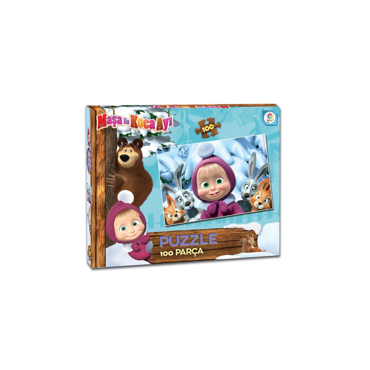 Masha ve Koca Ayı 100 Parça Kutu Puzzle
