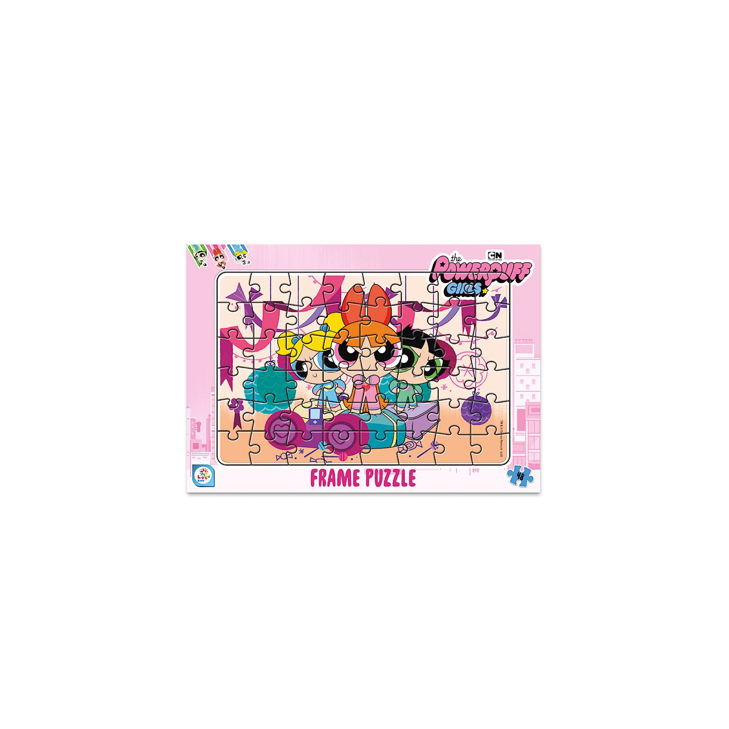Powerpuff Girl 48 Parça Frame Puzzle Pembe
