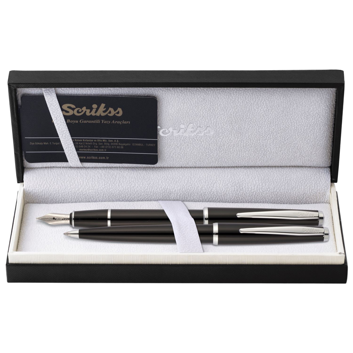 Scrikss 33 Vintage Siyah Dolma Kalem Tükkenmez Kalem 2Li Set