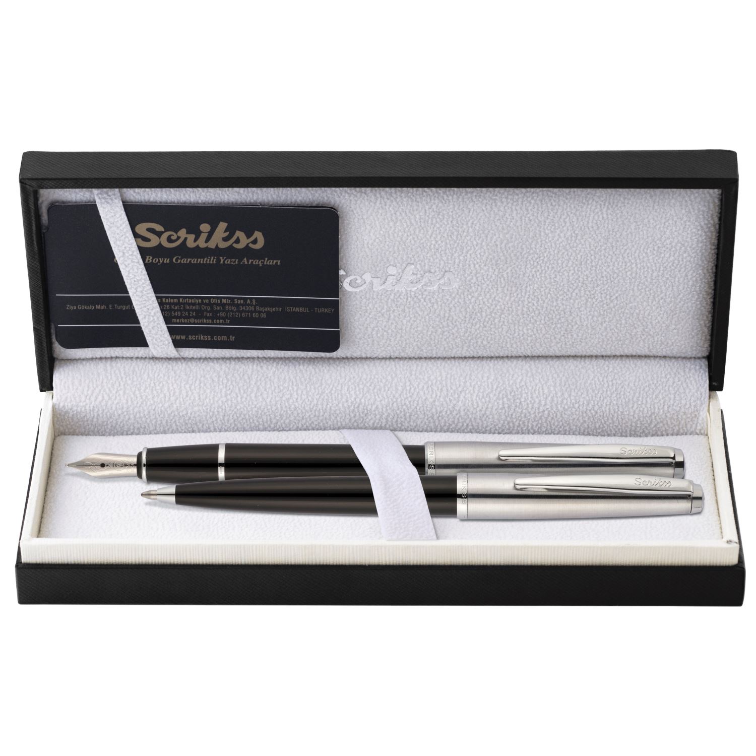 Scrikss 78 Metropolis Siyah Dolma Kalem Tükkenmez Kalem 2Li Set