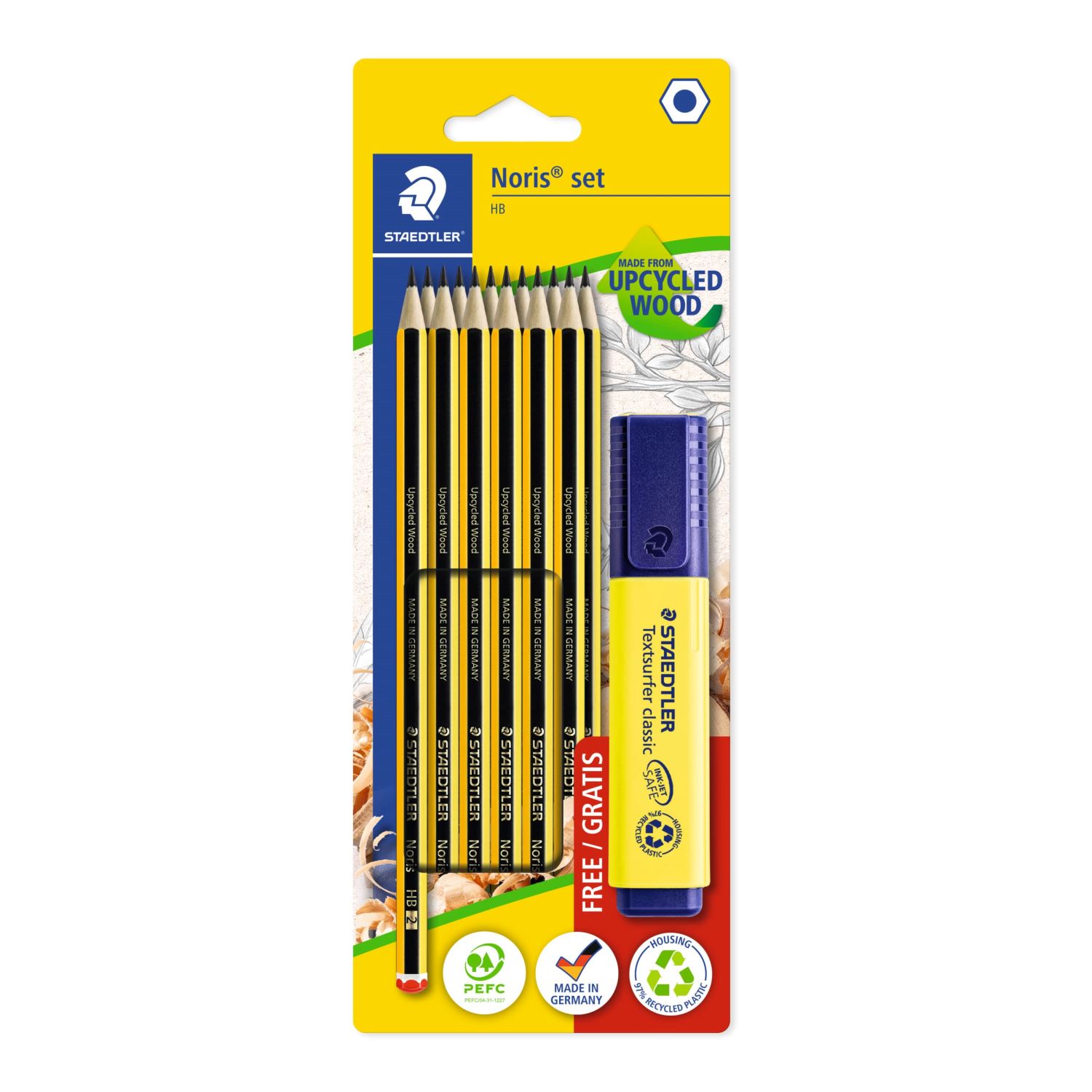 Staedtler Noris Special Pack Pencil Set + Highlighter