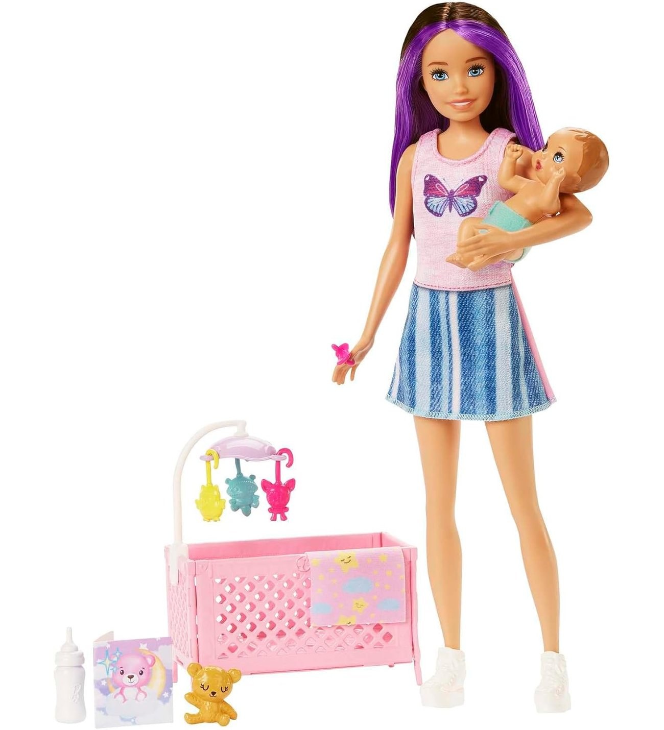 Barbie Skipper Bebek Bakicisi Mavi Saçli Bebek Ve Oyun Seti