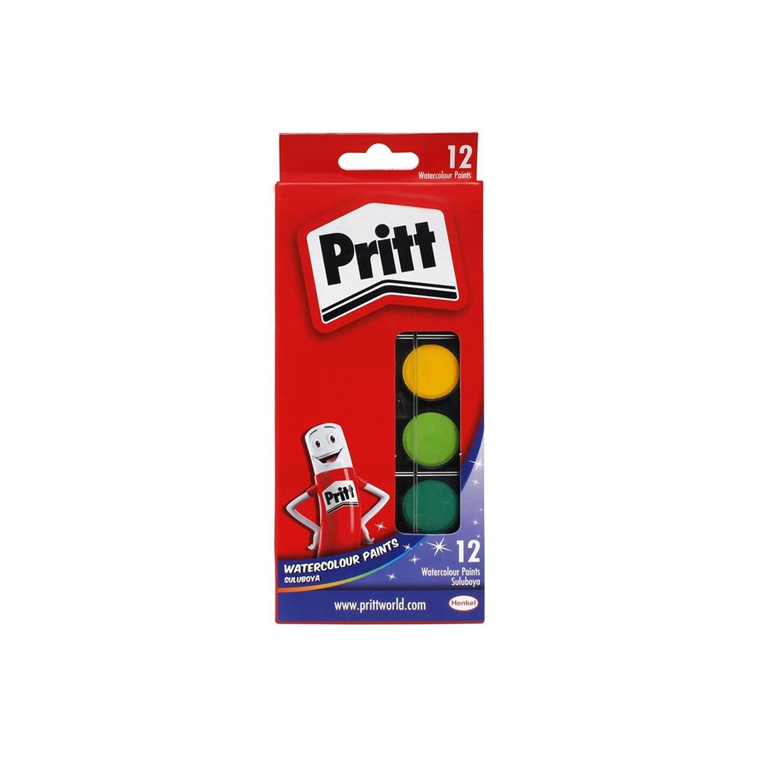 Pritt Watercolor Paints, Small Size, 12 Colors