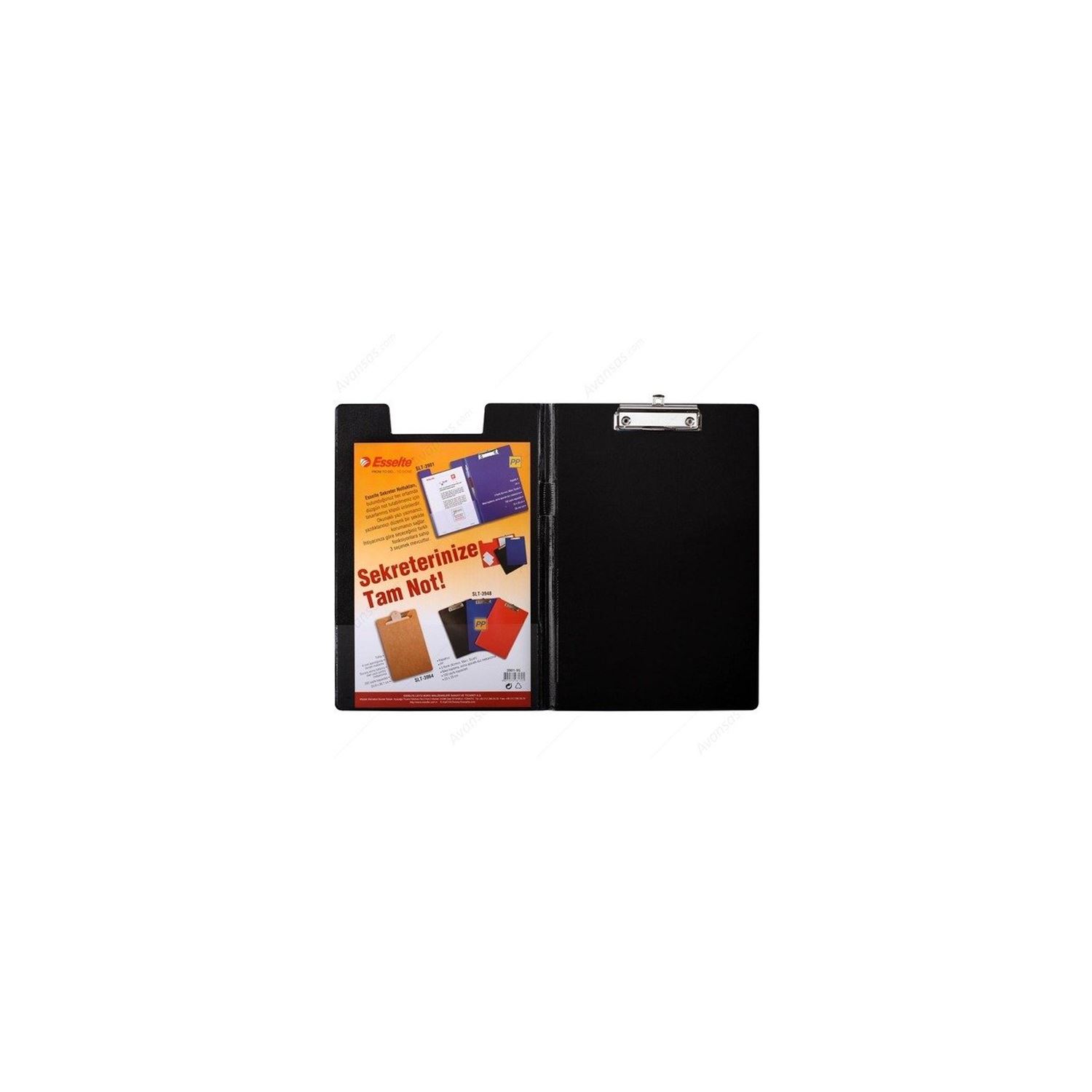 Esselte 2652.20095 A4 Black Plastic Clipboard with Cover