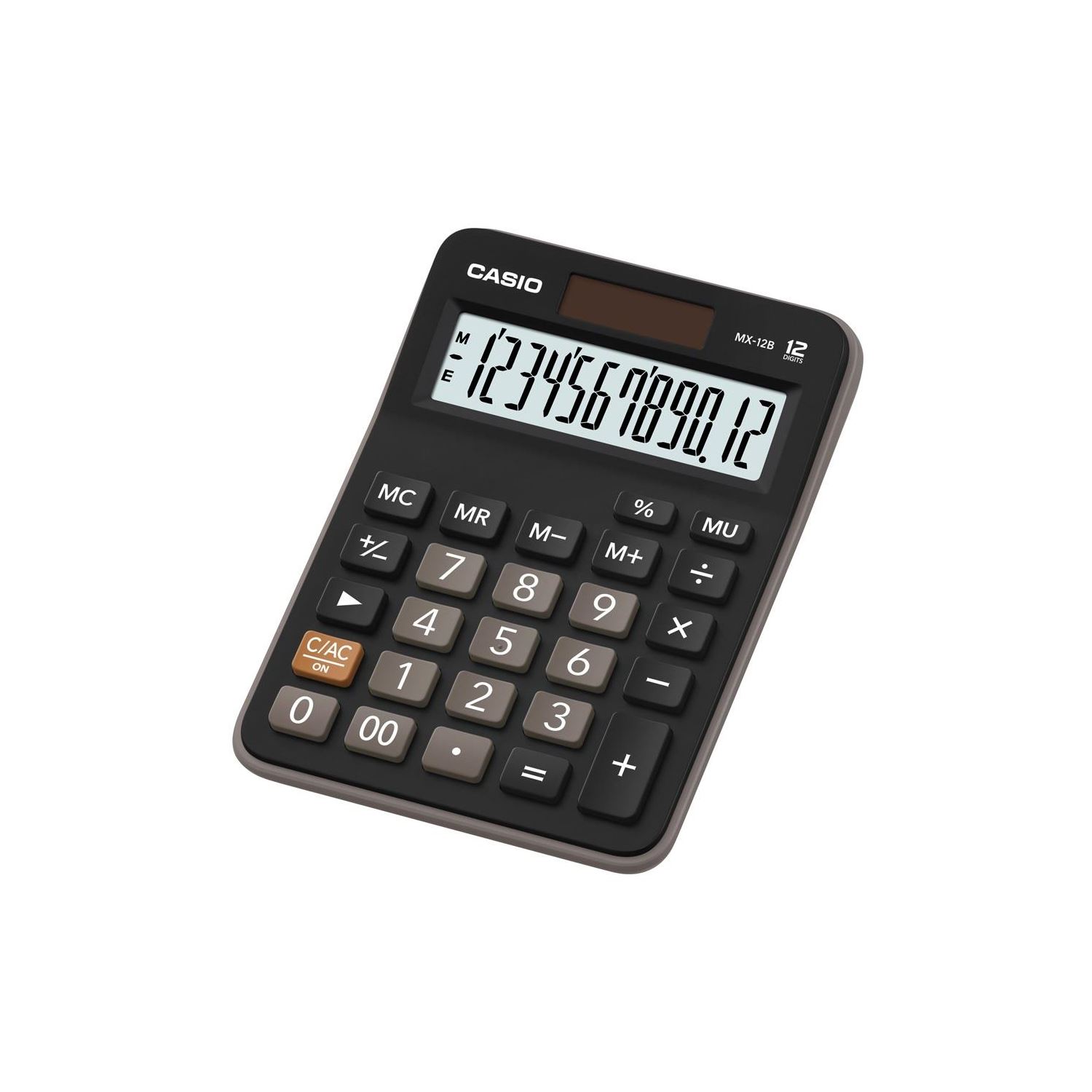 Casio MX-12B-BK-W-DC Desktop Calculator, Black, 12 Digits