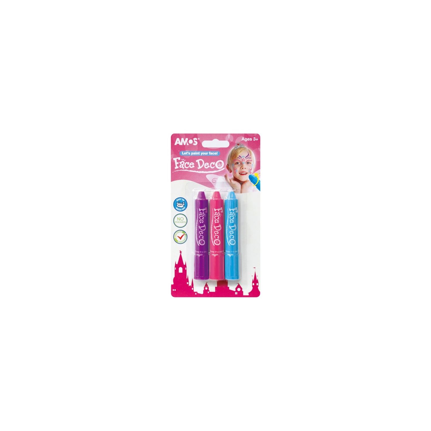 Amos FD5B3B 3-Piece Face Paint Set