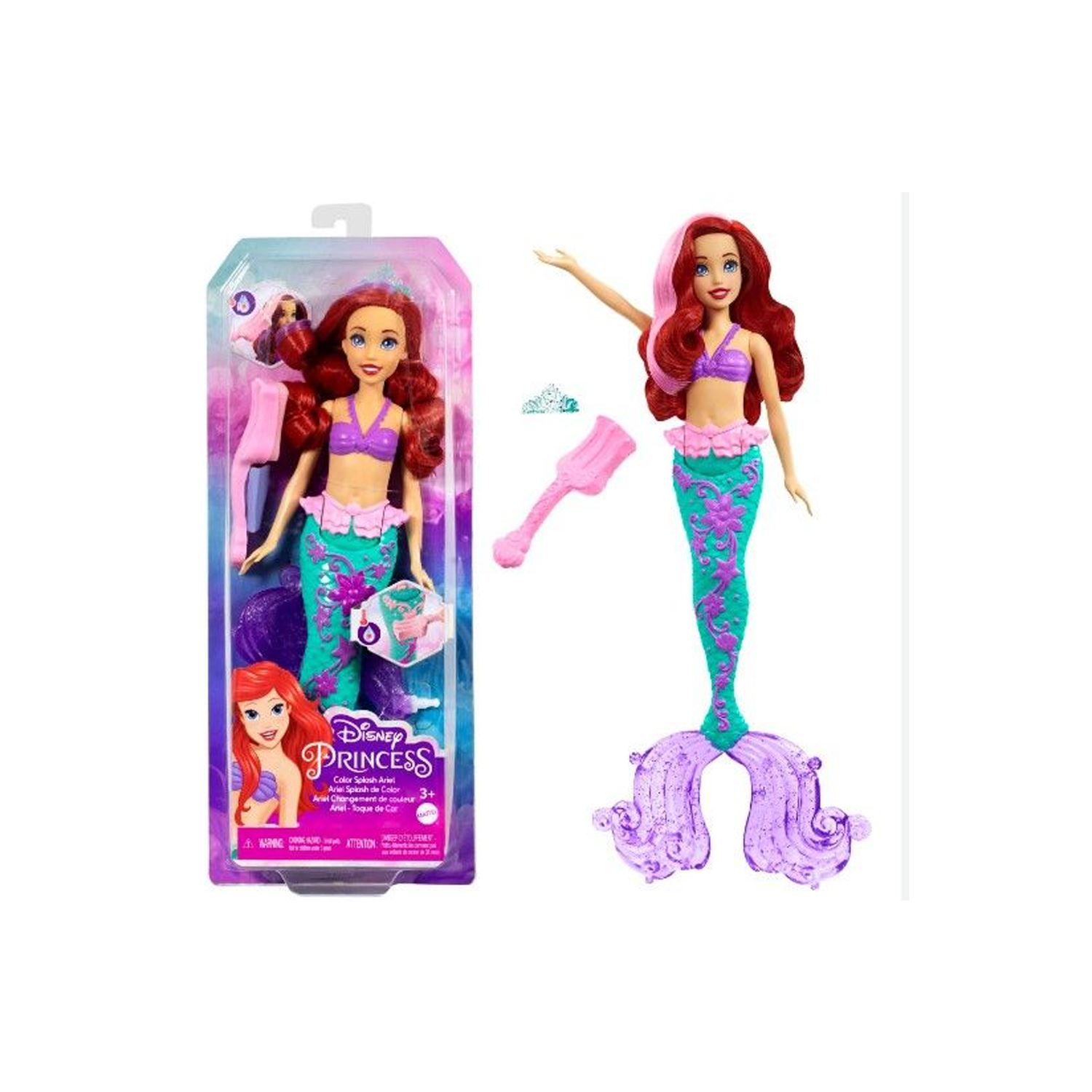 Disney Prenses Muhteşem Renk Değiştiren Saçlı Deniz Kızı Ariel Bebek