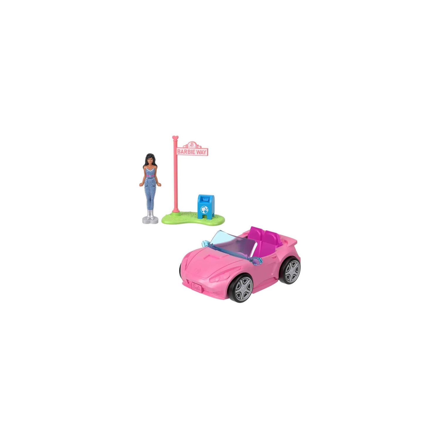 Mini Barbieland Araçlar Araba ve Barbie Way Tabela