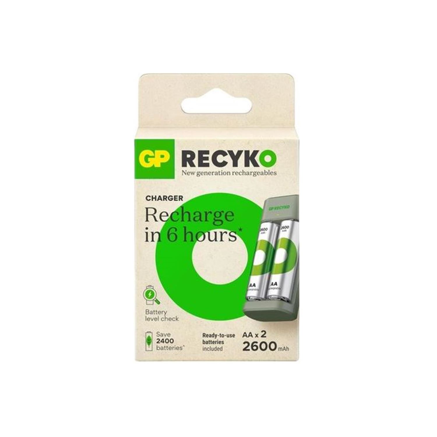 GP ReCyko E221 USB Pil Şarj Cihazı ve 2 AA Pil Seti