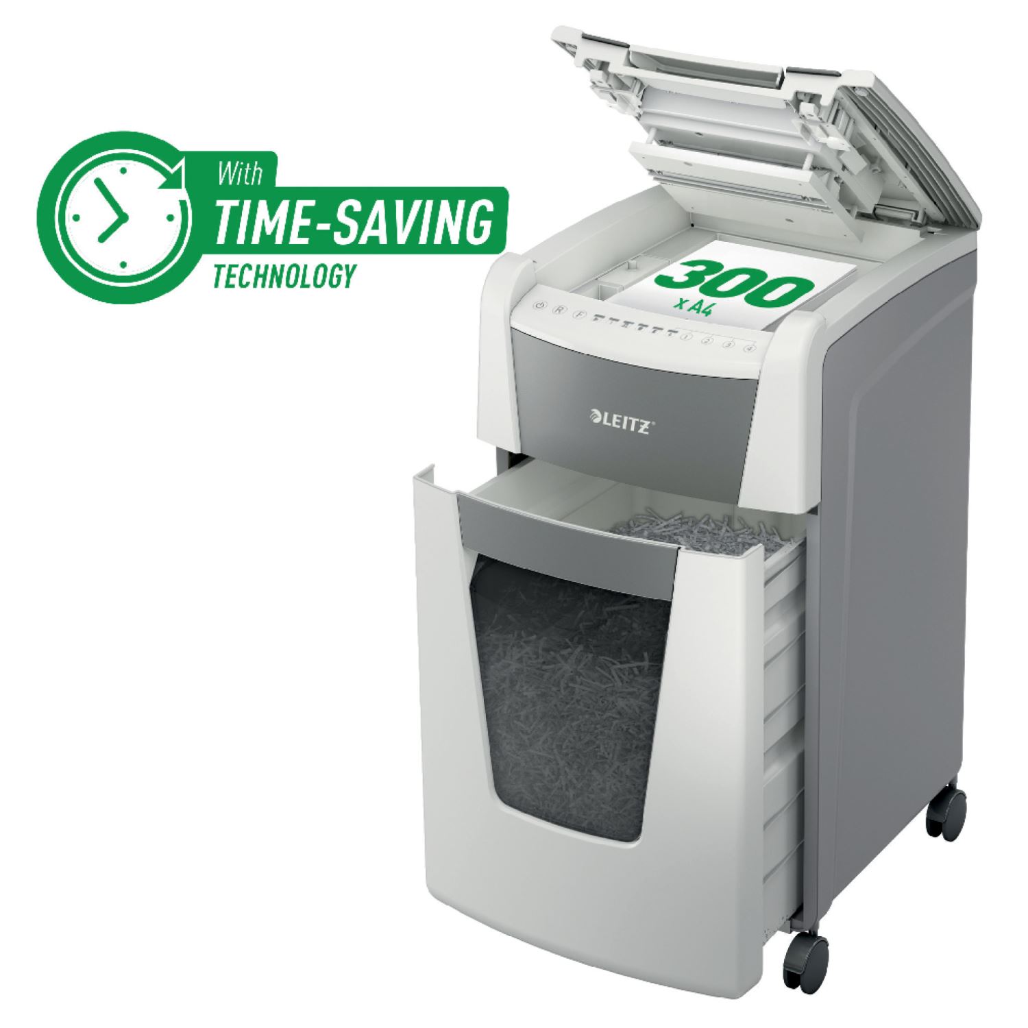 Leitz 80160000 Micro-Cut Paper Shredder, 300-Sheet Capacity