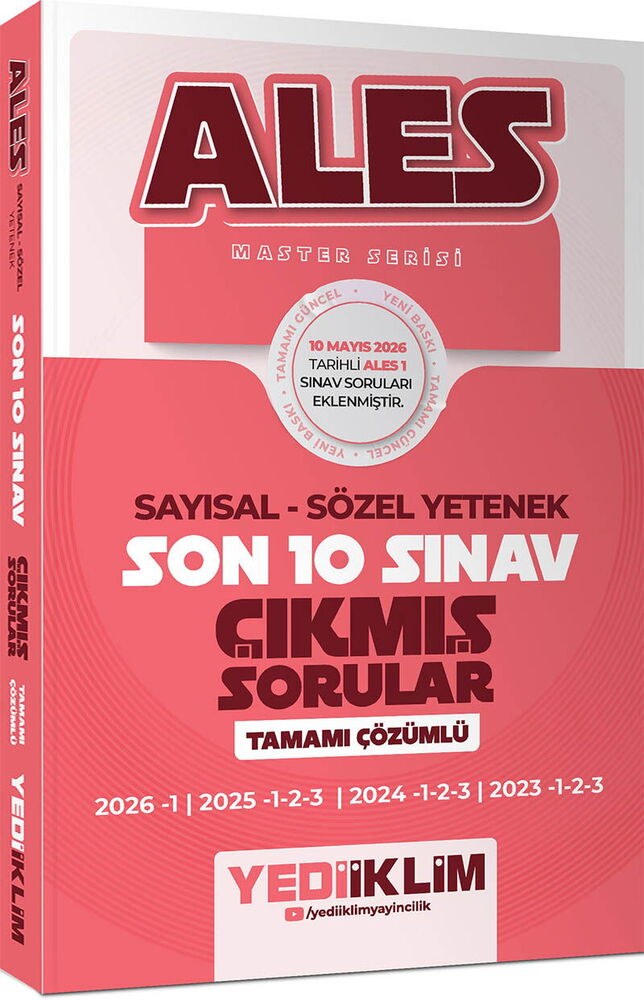 Yediiklim ALES Master Series 10 Solved Past Exams