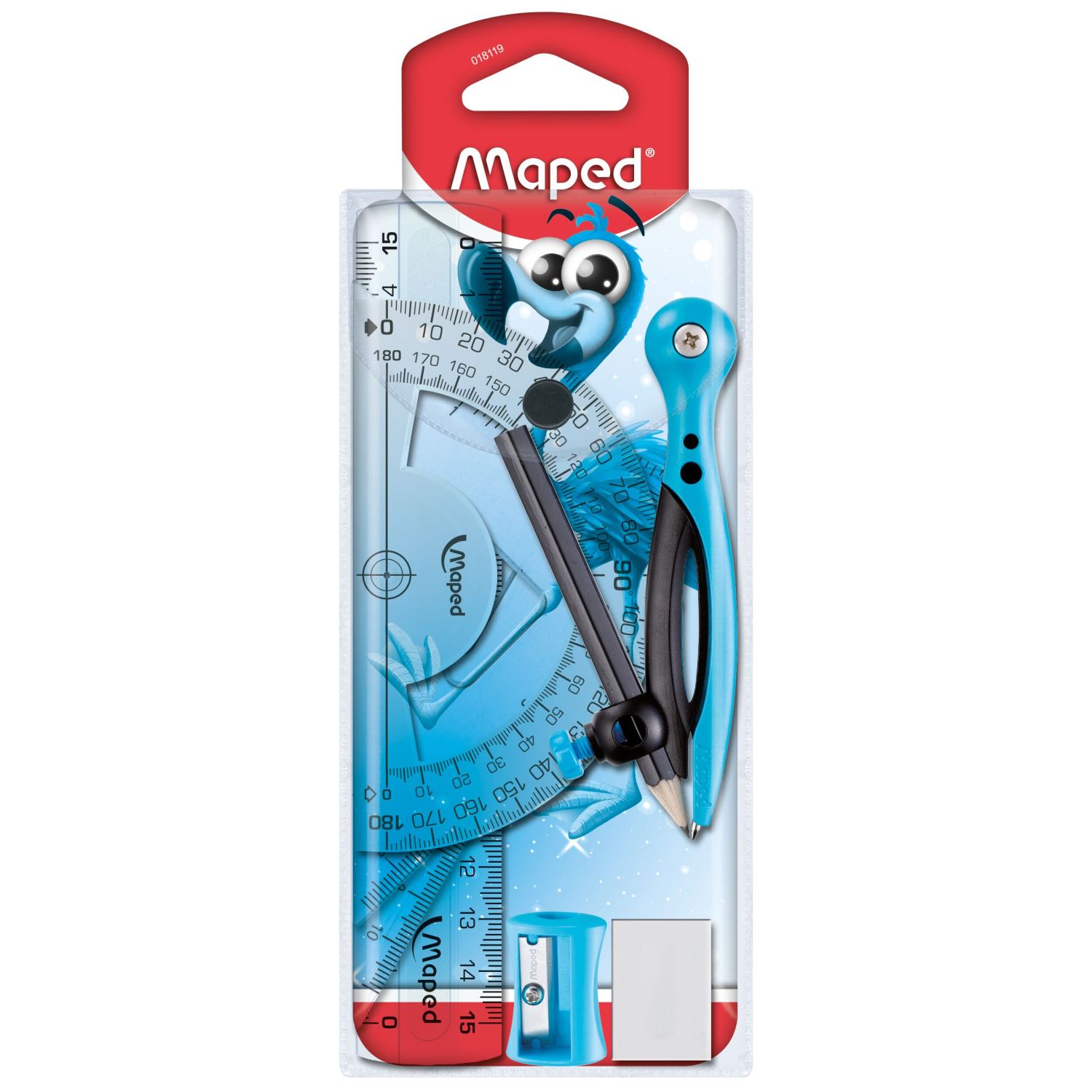 Maped Pulse 8-Piece Compass Set, Blue