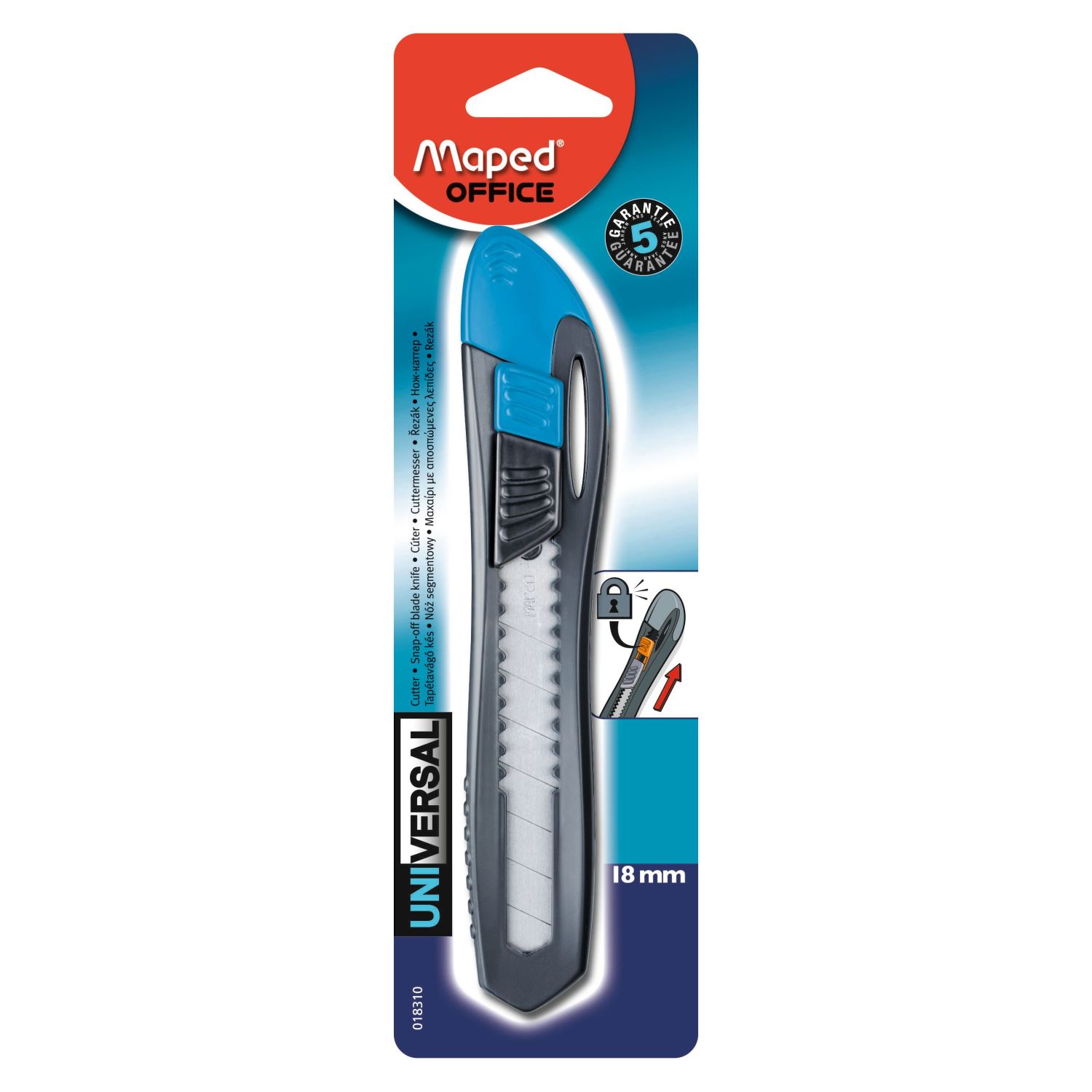 Maped Universal Plastic Utility Knife 18 mm Blue