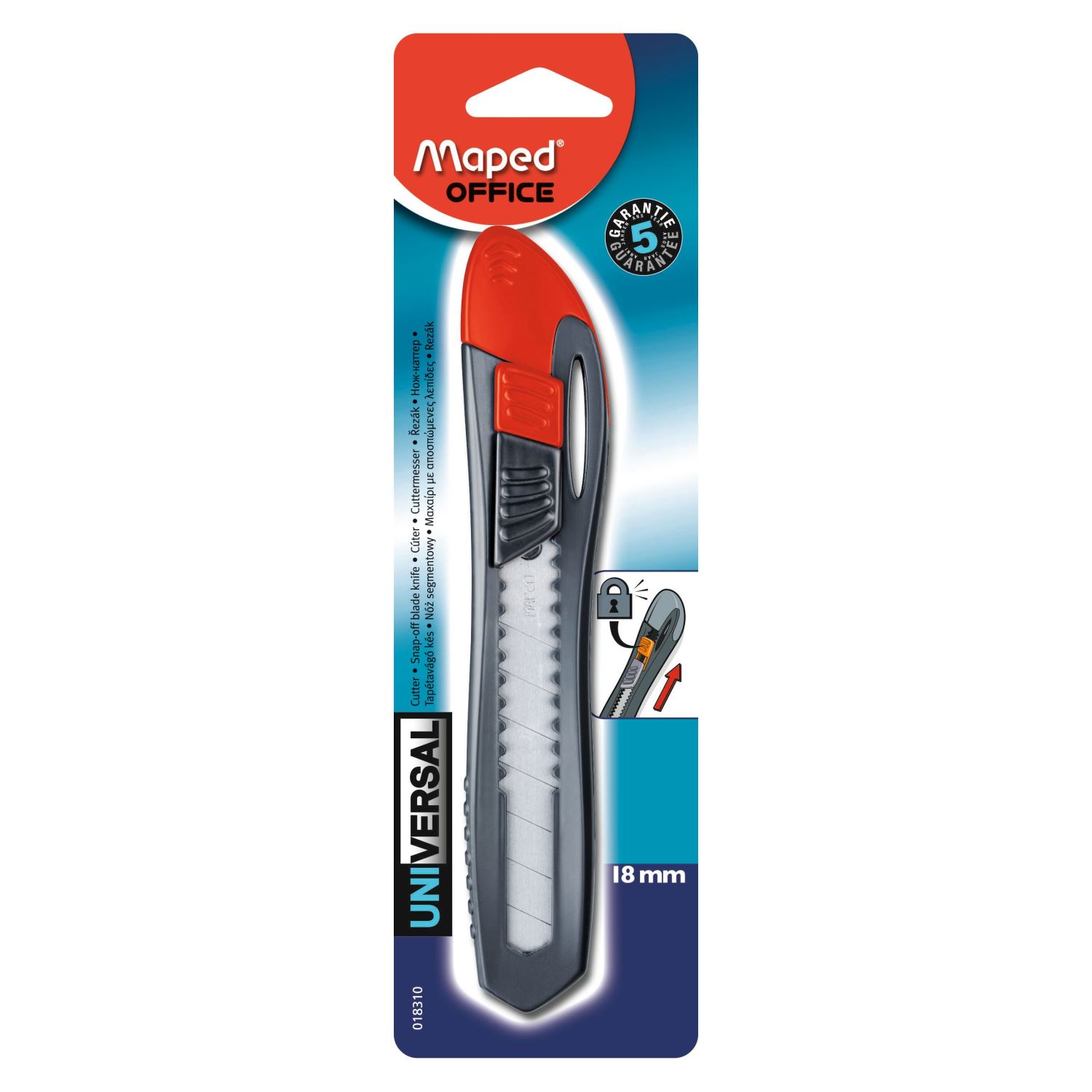 Maped Universal Plastic Utility Knife 18 mm Red