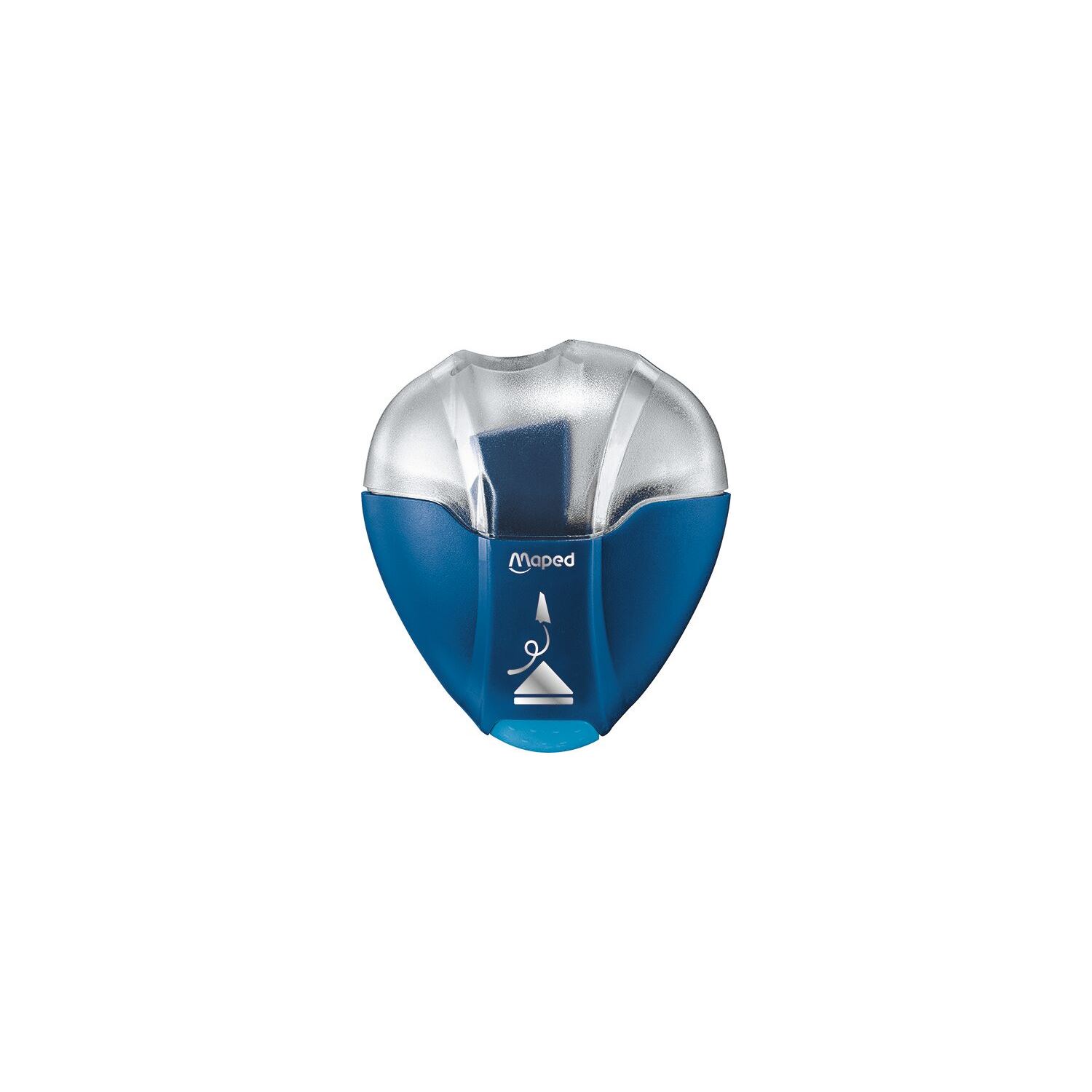 Maped Igloo Eject 032711 — синяя точилка с пластиковым контейнером