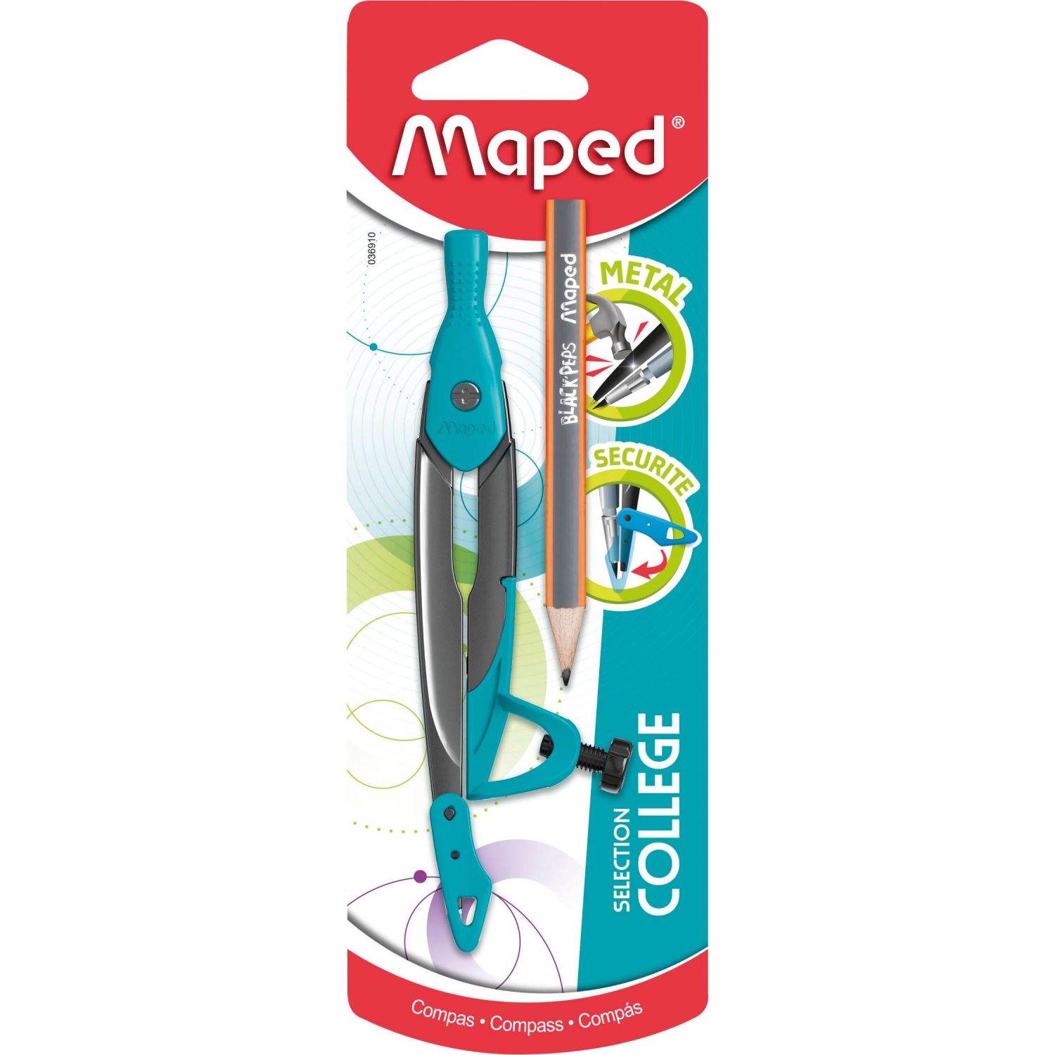 Maped 036910 Blue Compass with Pencil Holder