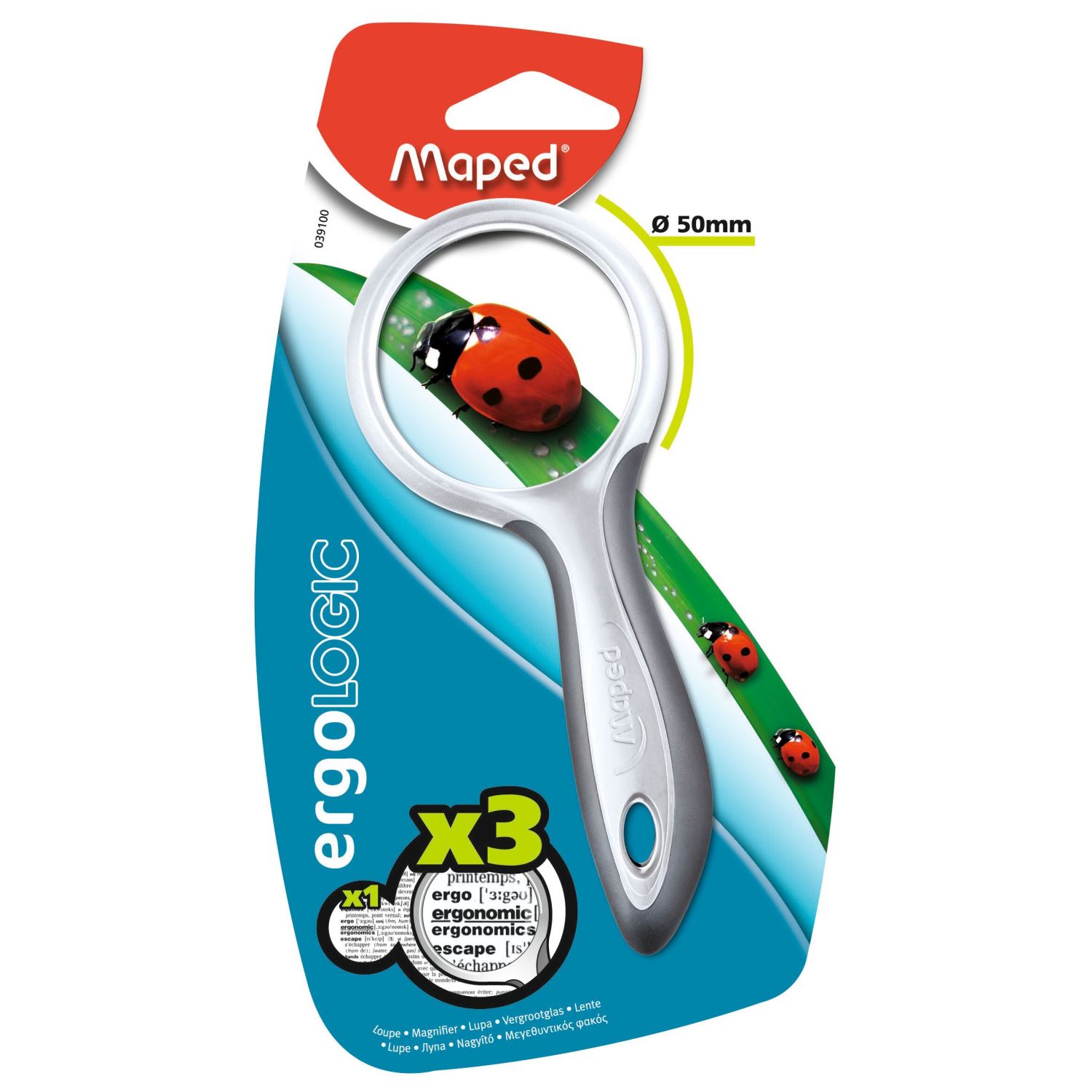 Maped Ergologic, белая лупа 50 мм