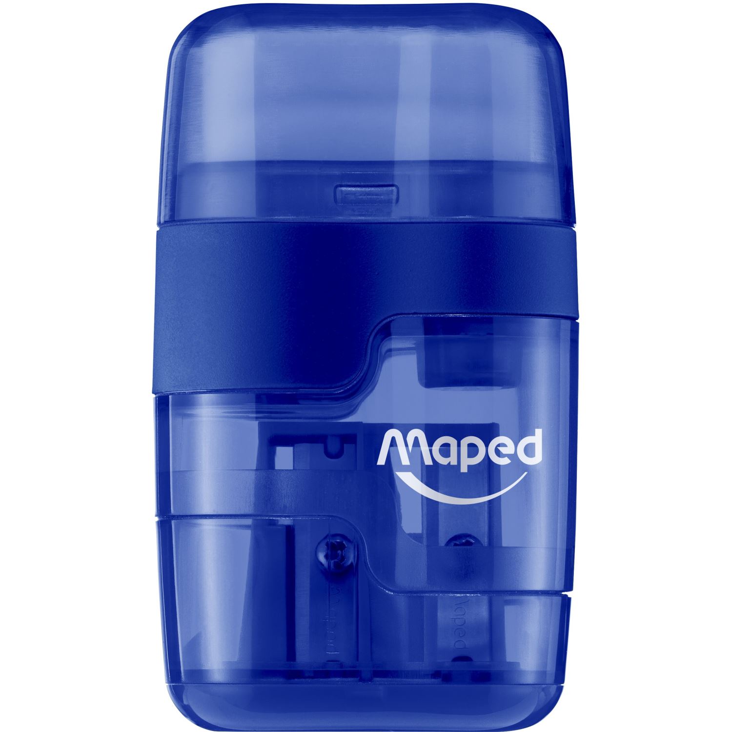 Maped Connect 049211 — синяя точилка с двумя отделениями и ластиком