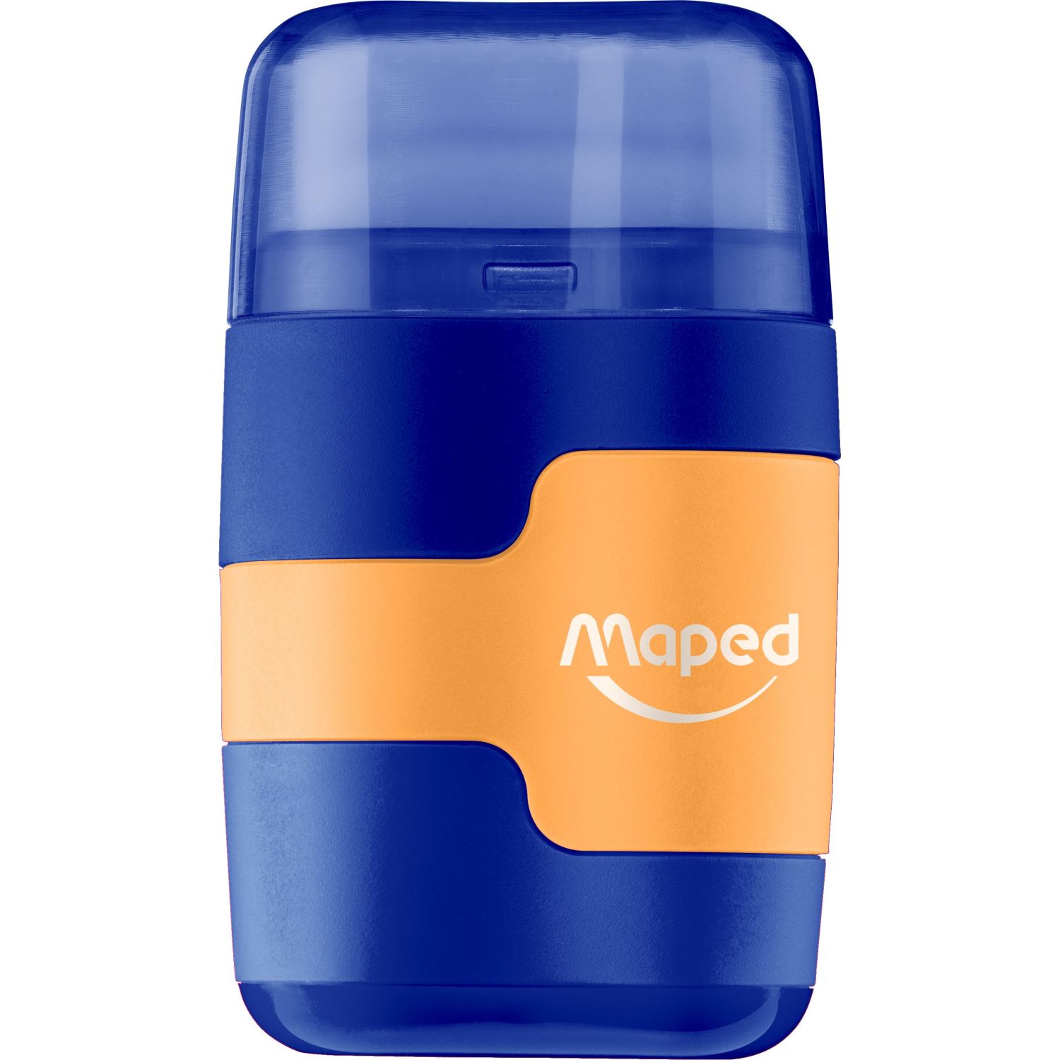 Maped Connect 049221 — синяя точилка с двумя отделениями и ластиком