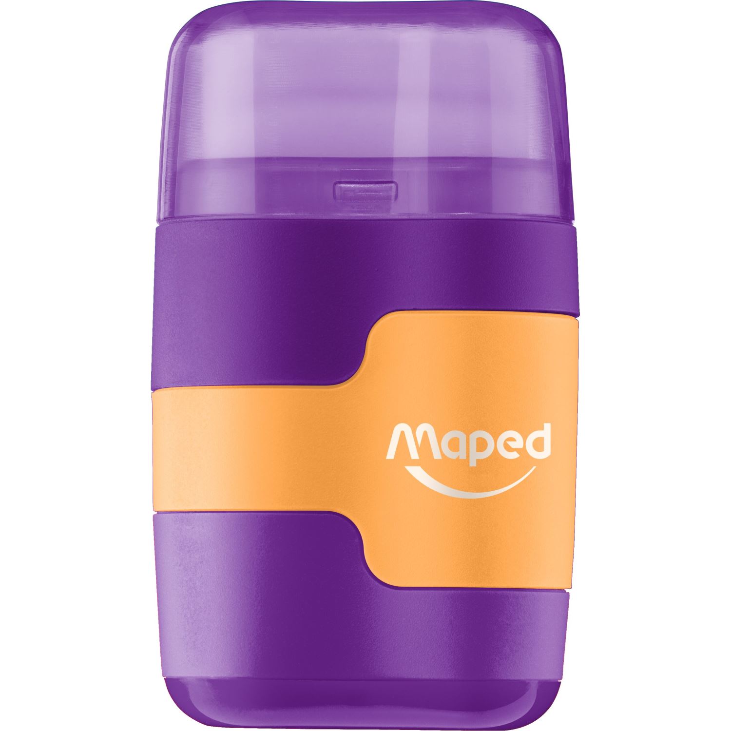 Maped Connect 049221-2 — фиолетовая точилка с ластиком и двойным контейнером