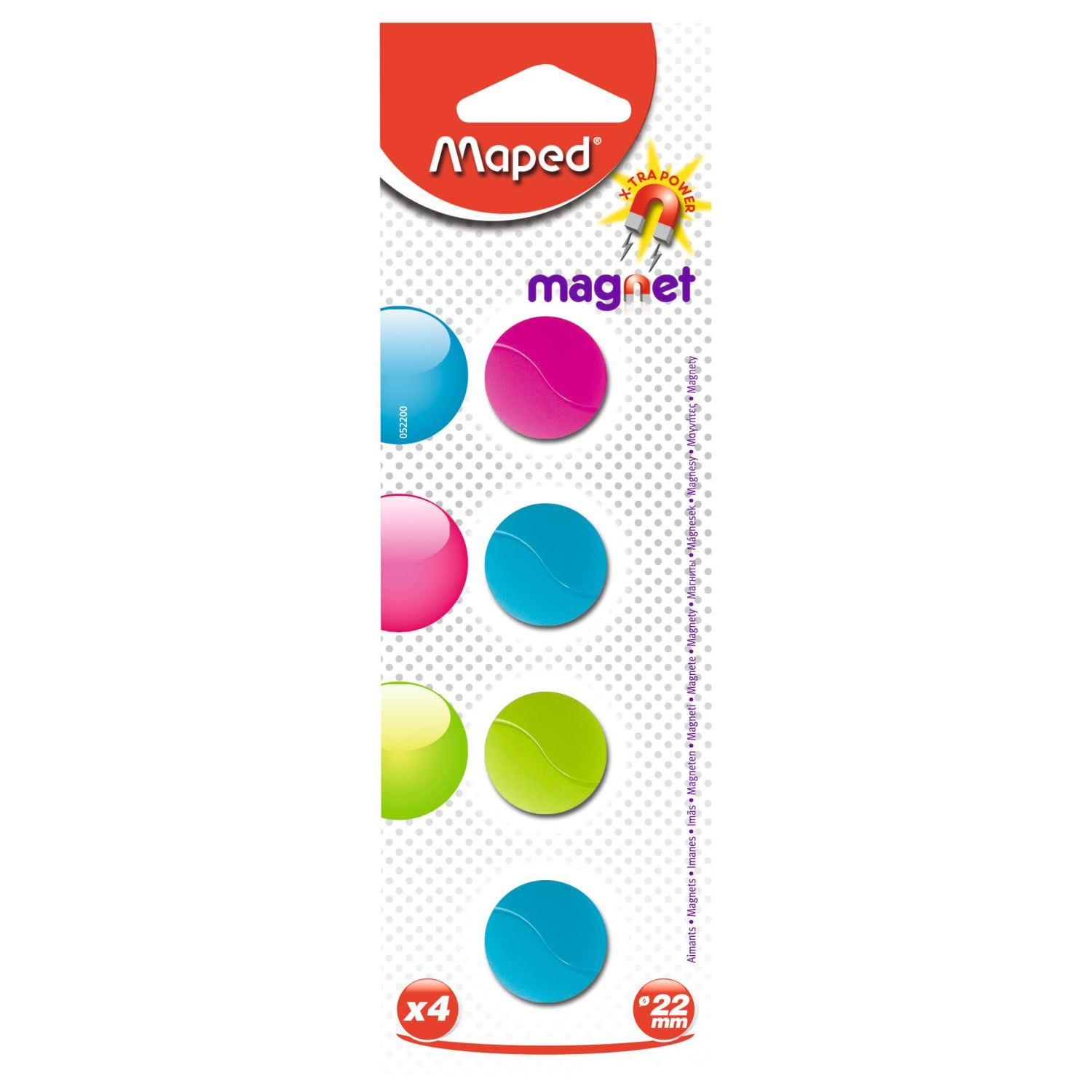 Maped 4-Pack 22 mm Magnets, Assorted