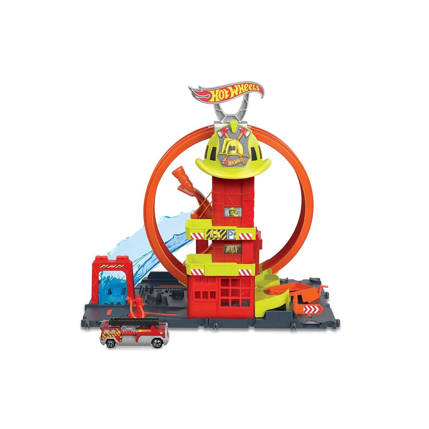 Hot Wheels MAT/HKX41 Fire Station Loop Track Toy