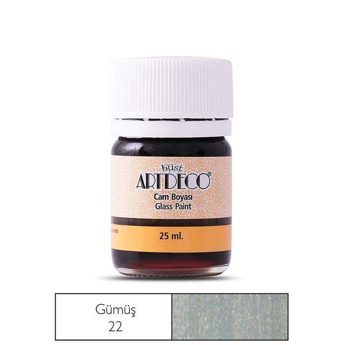 Artdeco LV-Y-030A-22 Glass Paint 25 ml Metallic Silver