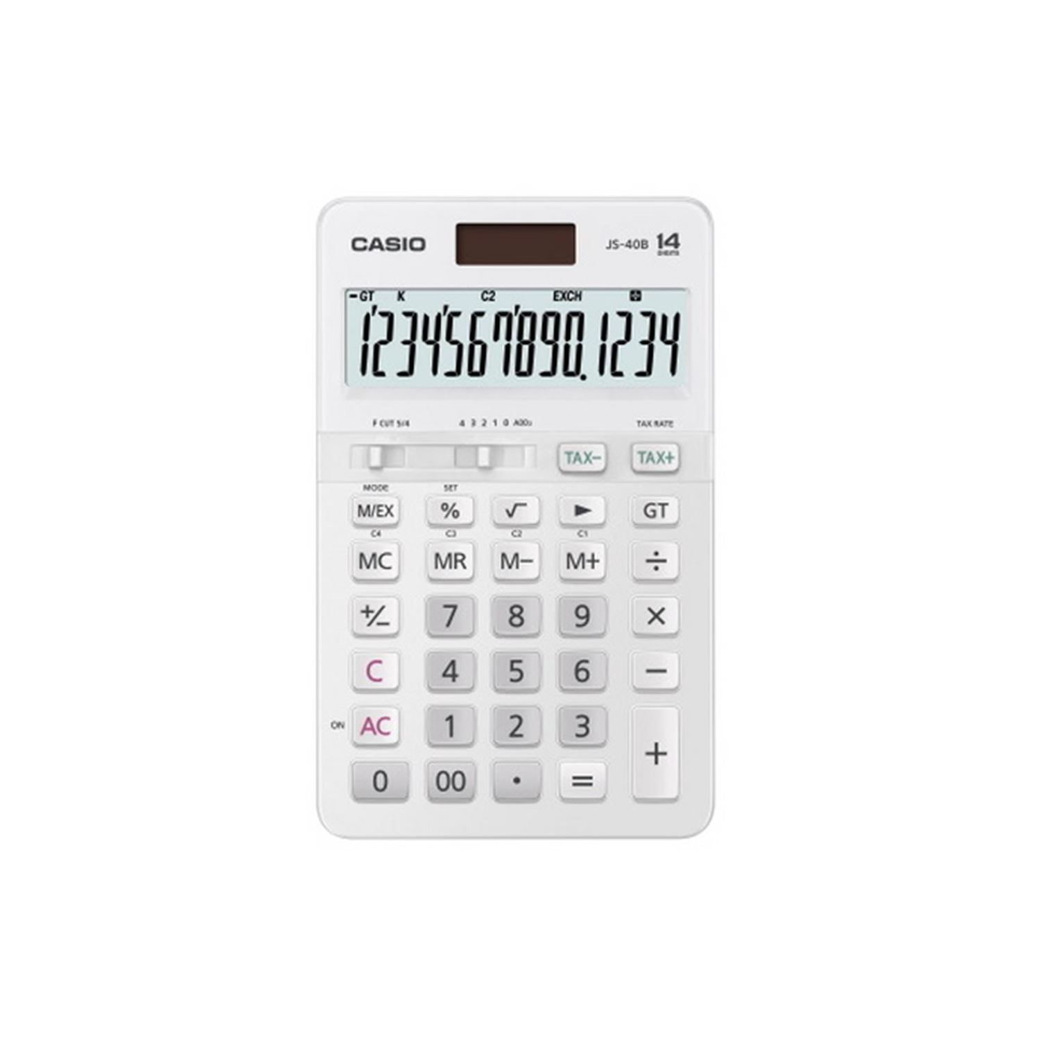 Casio JS-40B-WE 12 12-Digit White Desktop Calculator
