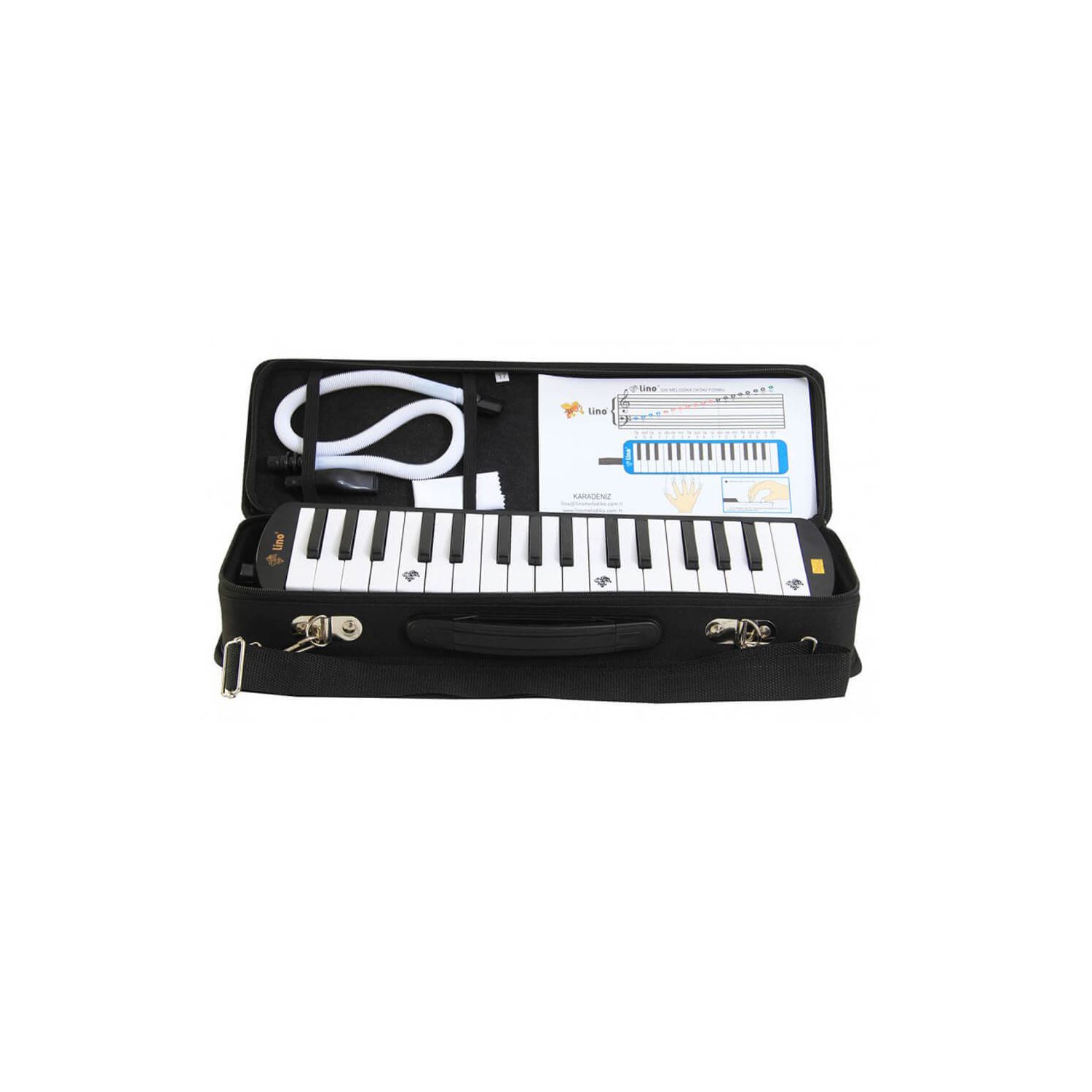 Lino LN-32 Black 32-Key Melodica with Case
