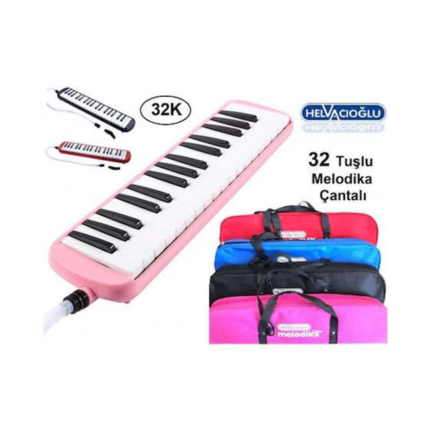 Helvacıoğlu 1030 32-Key Black Melodica with Case