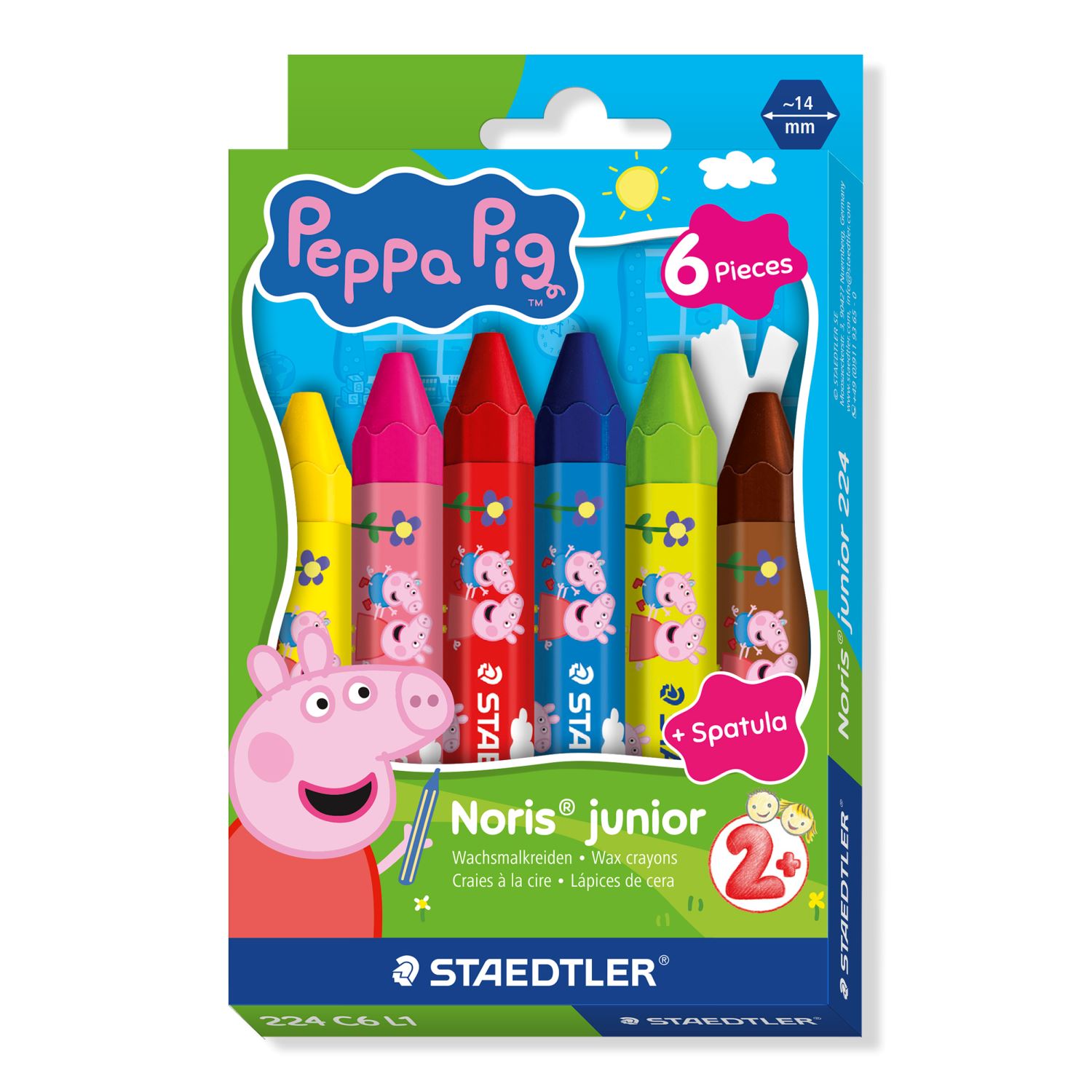 Staedtler Noris® junior 224 – Peppa Tasarımlı Mum Boya 6 Renk