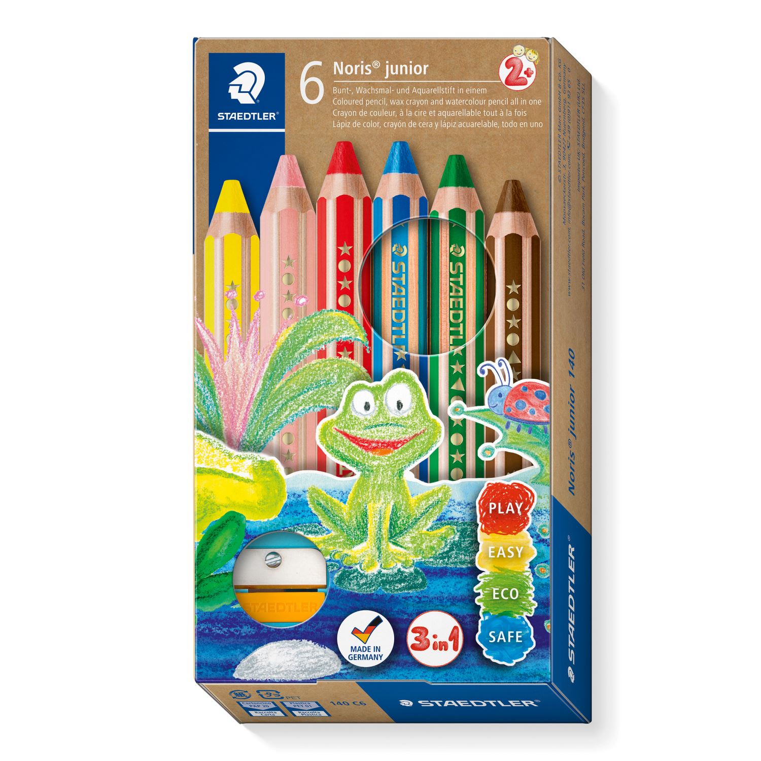 Staedtler Noris junior® 140 3-in-1 Coloured Pencils, 6 Colours