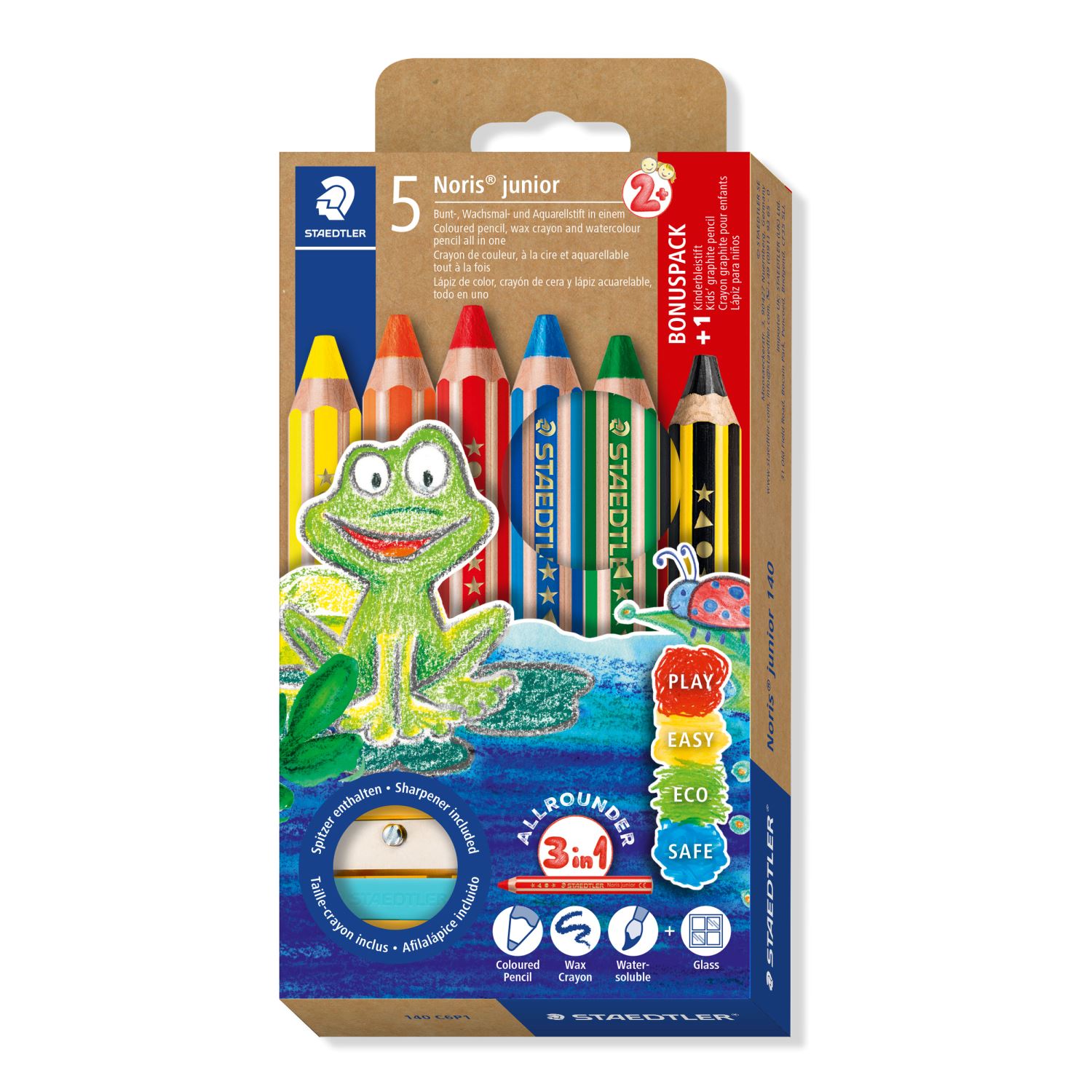 Staedtler Noris junior® 140 3-in-1 Children's Colouring Pencil 5+1 Pack